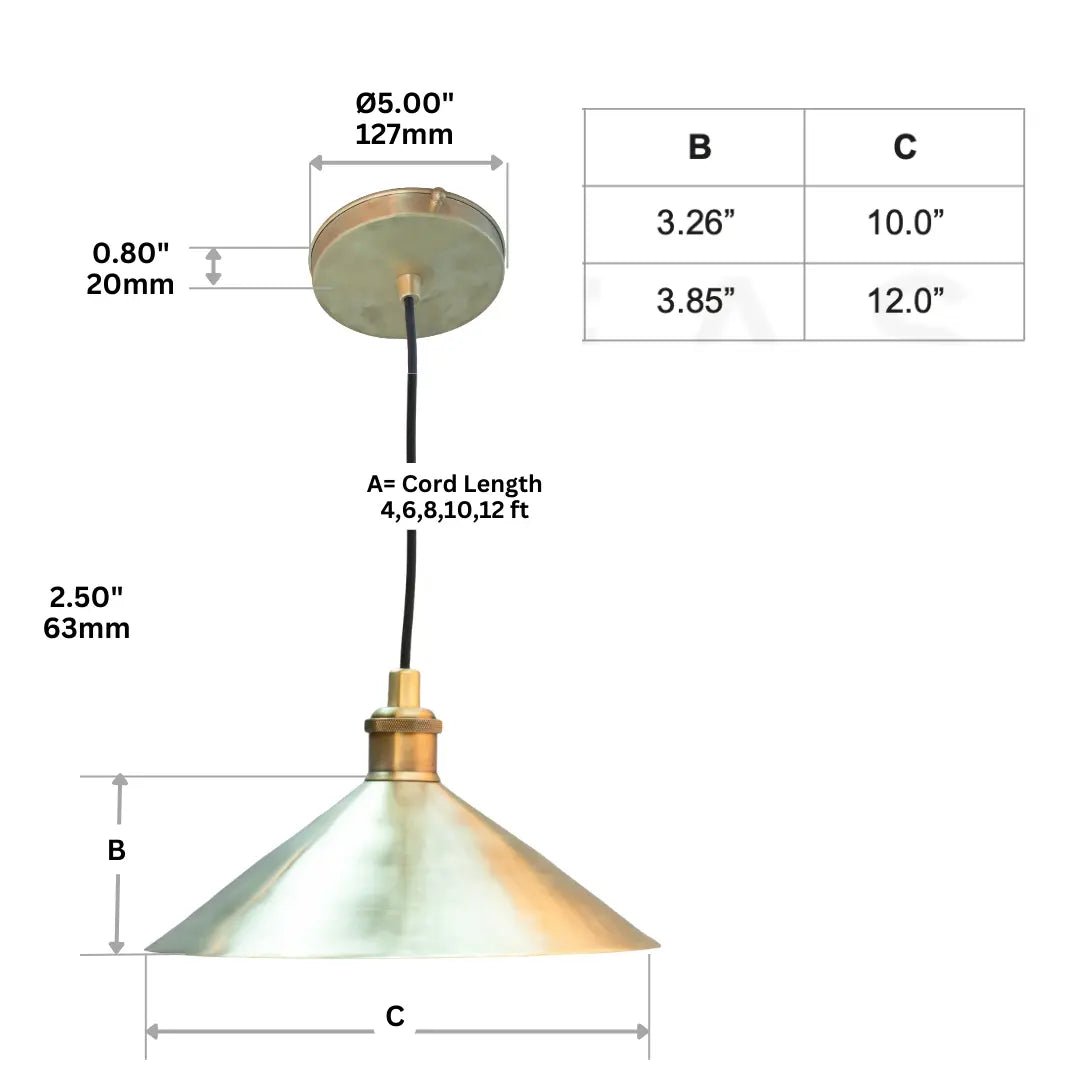 Brushed Brass Pendant Light Shade, Ceiling Mount Kitchen Island Lighting, Brass Hanging Lamp Dining Table alternate view 9