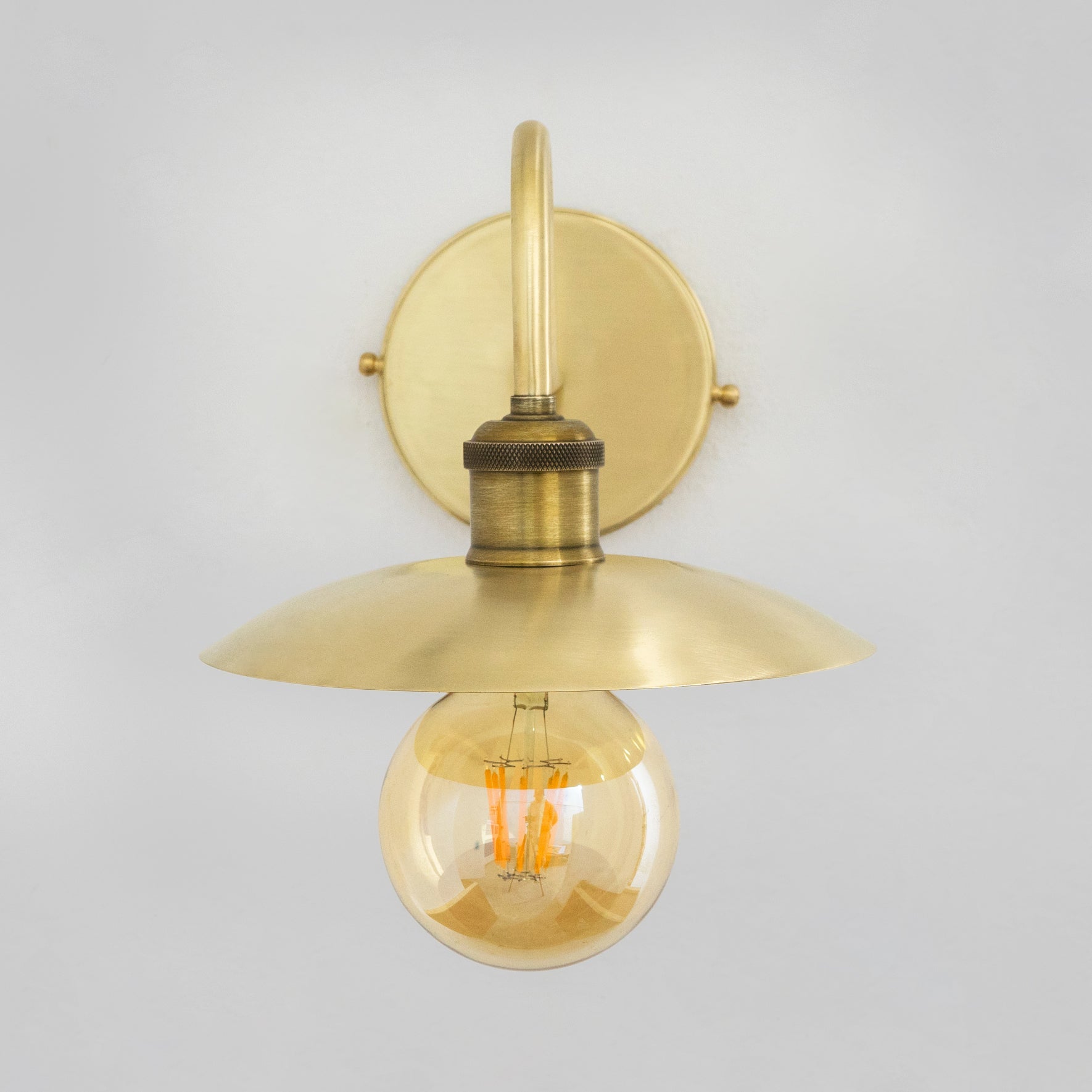 Brushed Brass Wall Sconce Light, Solid Brass Wall Lamp, Wall Lighting Fixture alternate view 4