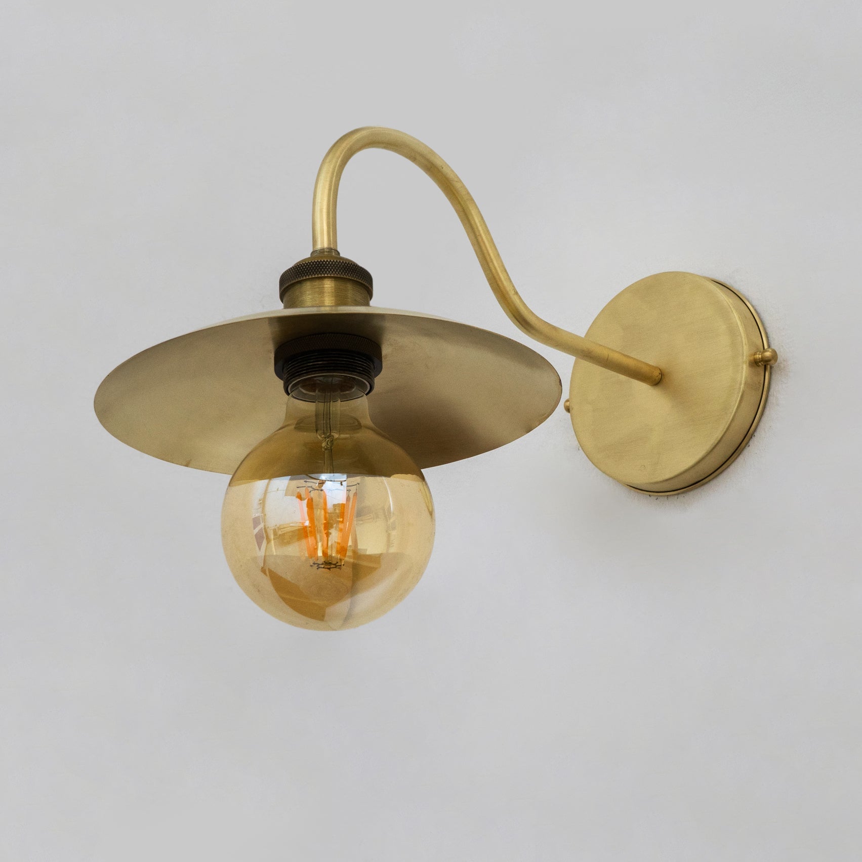 Brushed Brass Wall Sconce Light, Solid Brass Wall Lamp, Wall Lighting Fixture alternate view 3