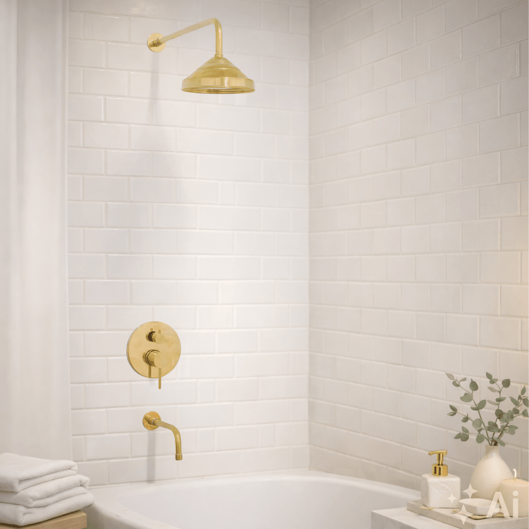 Built-in 2 outlet Brass Shower System - Head Shower System With Tub Filler alternate view 2