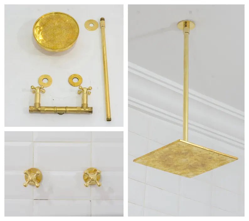 Ceiling Mount Shower System, Two Handle Shower System, Rainfall Shower System, Ceiling Showerhead, Overhead Shower alternate view 3