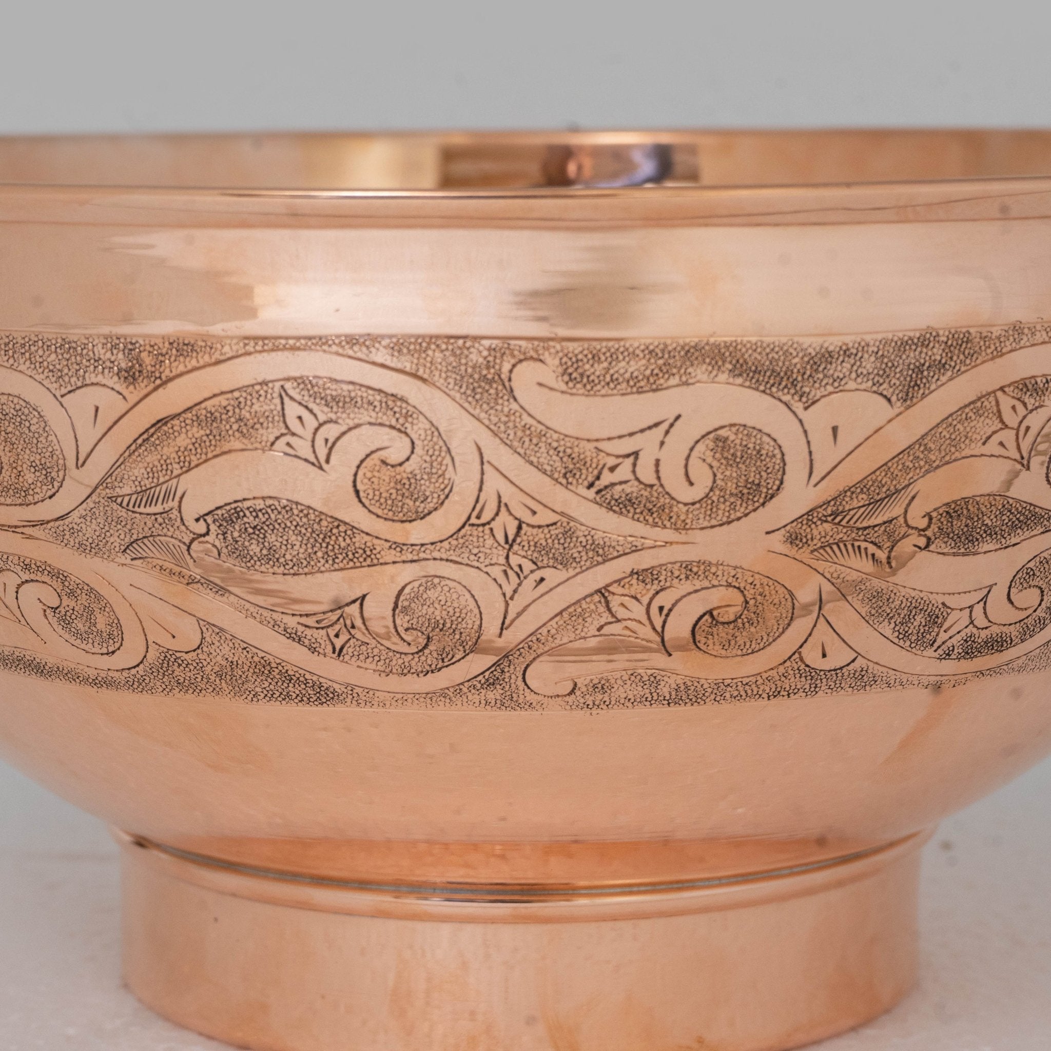 Copper Bathroom Vessel Sink, Bowl Vanity Sink, Hand Engraved & Hammered alternate view 3