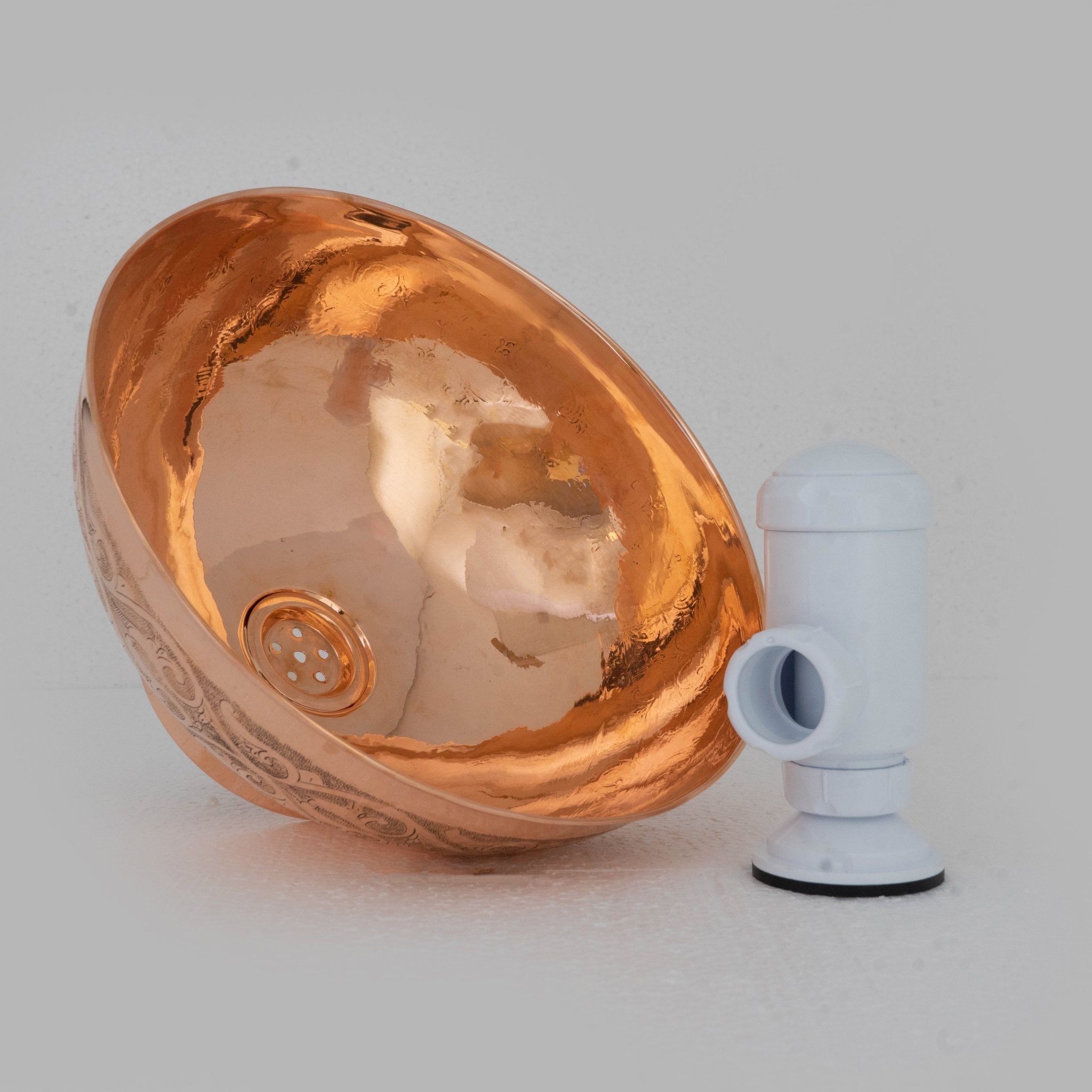 Copper Bathroom Vessel Sink, Bowl Vanity Sink, Hand Engraved & Hammered alternate view 5