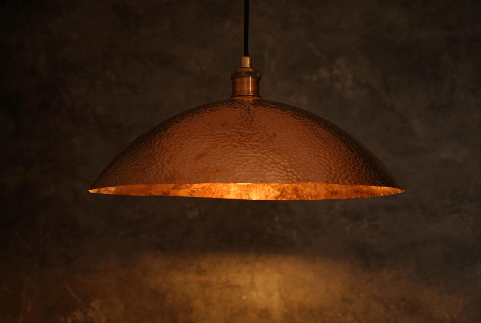 Copper Light Fixture, Hammered Solid Copper Dome Pendant Light, Ceiling Light alternate view 2