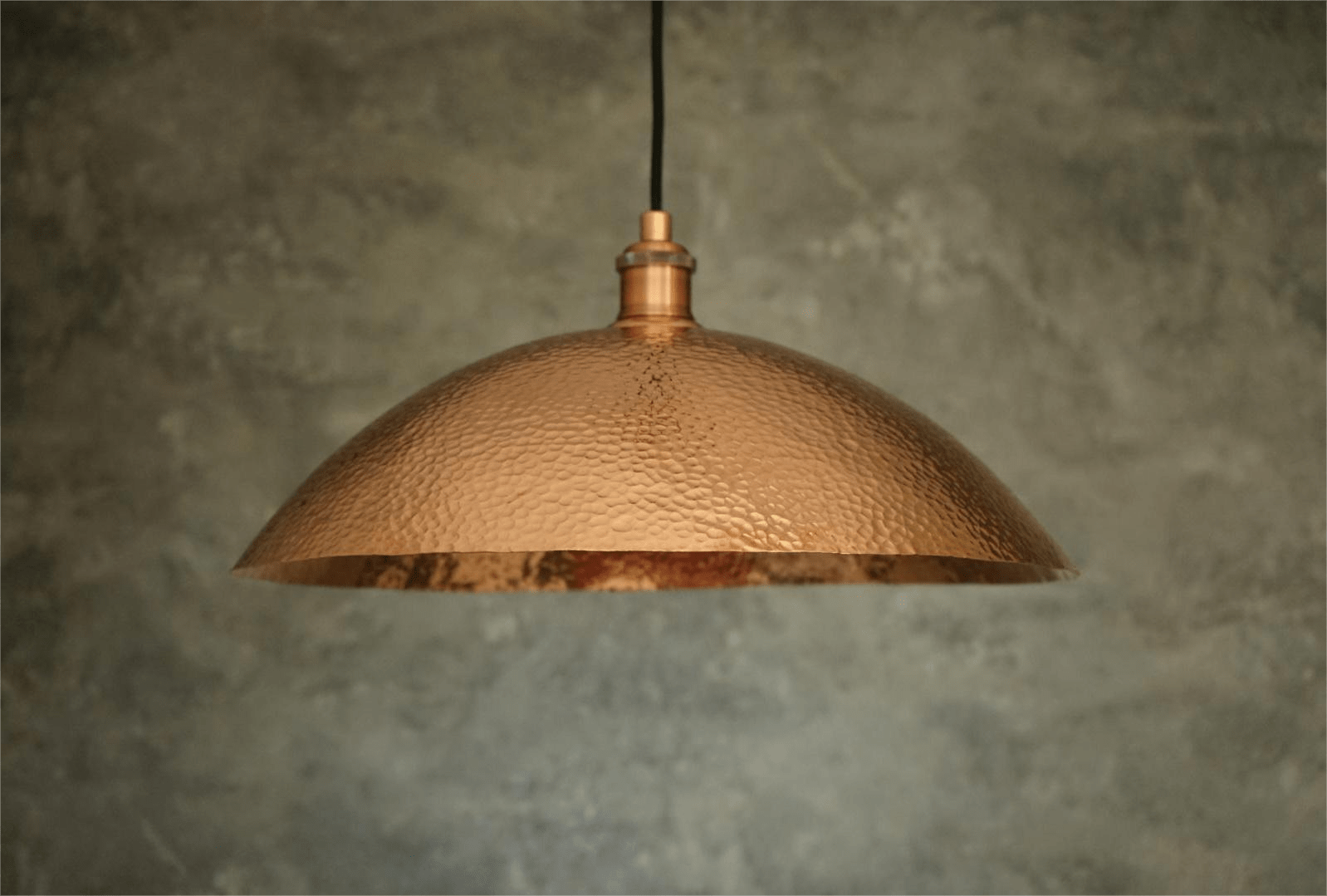 Copper Light Fixture, Hammered Solid Copper Dome Pendant Light, Ceiling Light alternate view 3