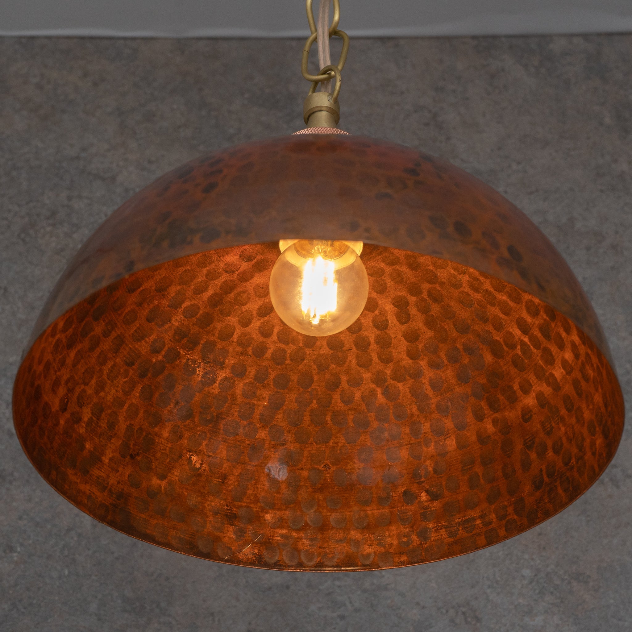 Copper Smooth Hammered Dome Pendant Light : The Warmth of Marrakesh alternate view 6