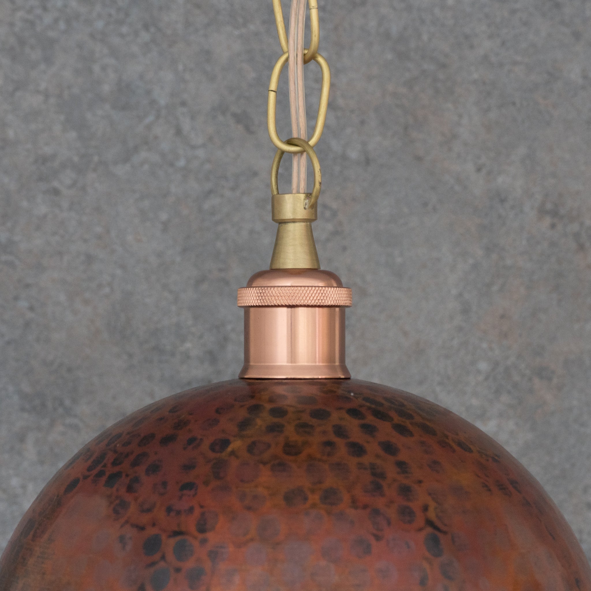 Copper Smooth Hammered Dome Pendant Light : The Warmth of Marrakesh alternate view 3