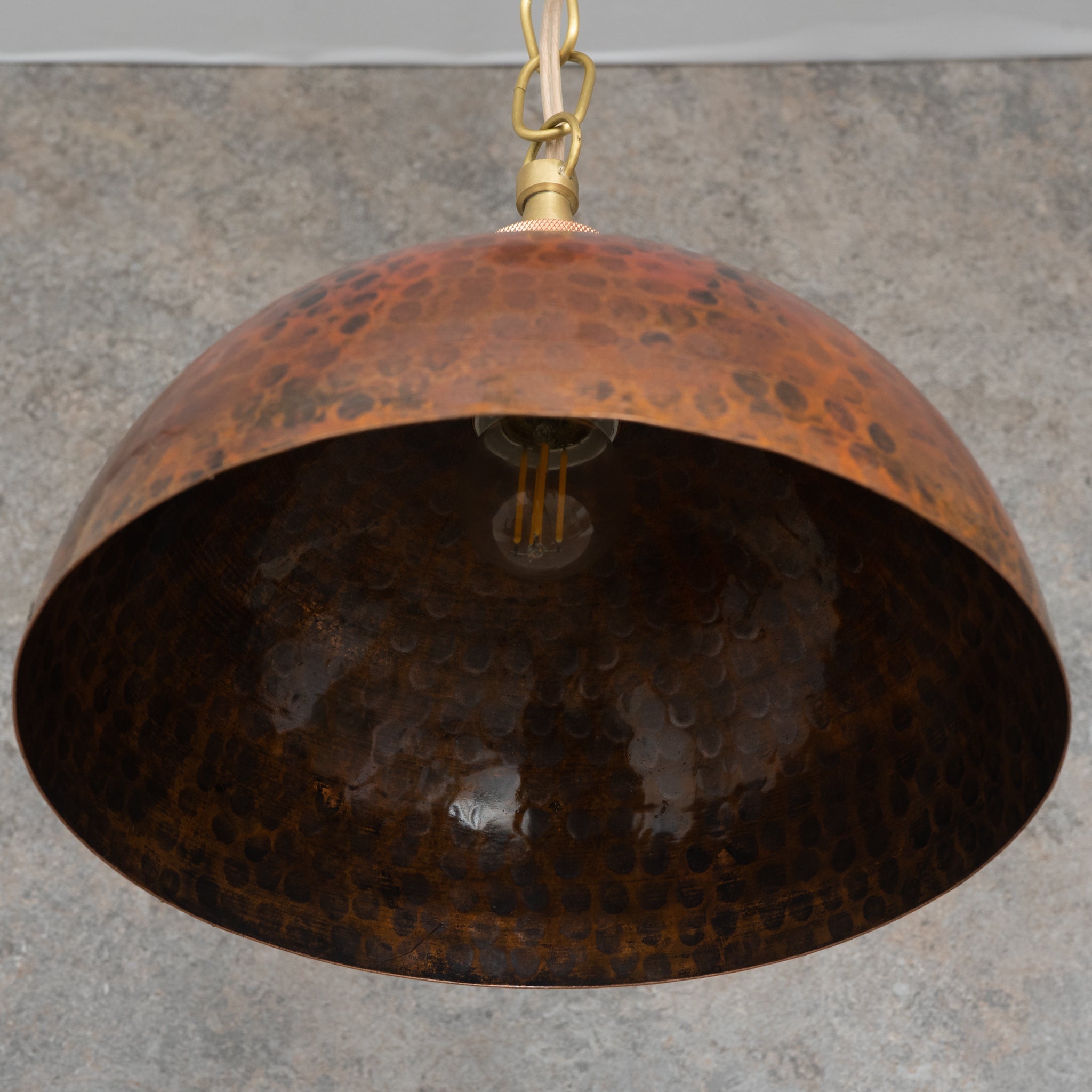 Copper Smooth Hammered Dome Pendant Light : The Warmth of Marrakesh alternate view 7