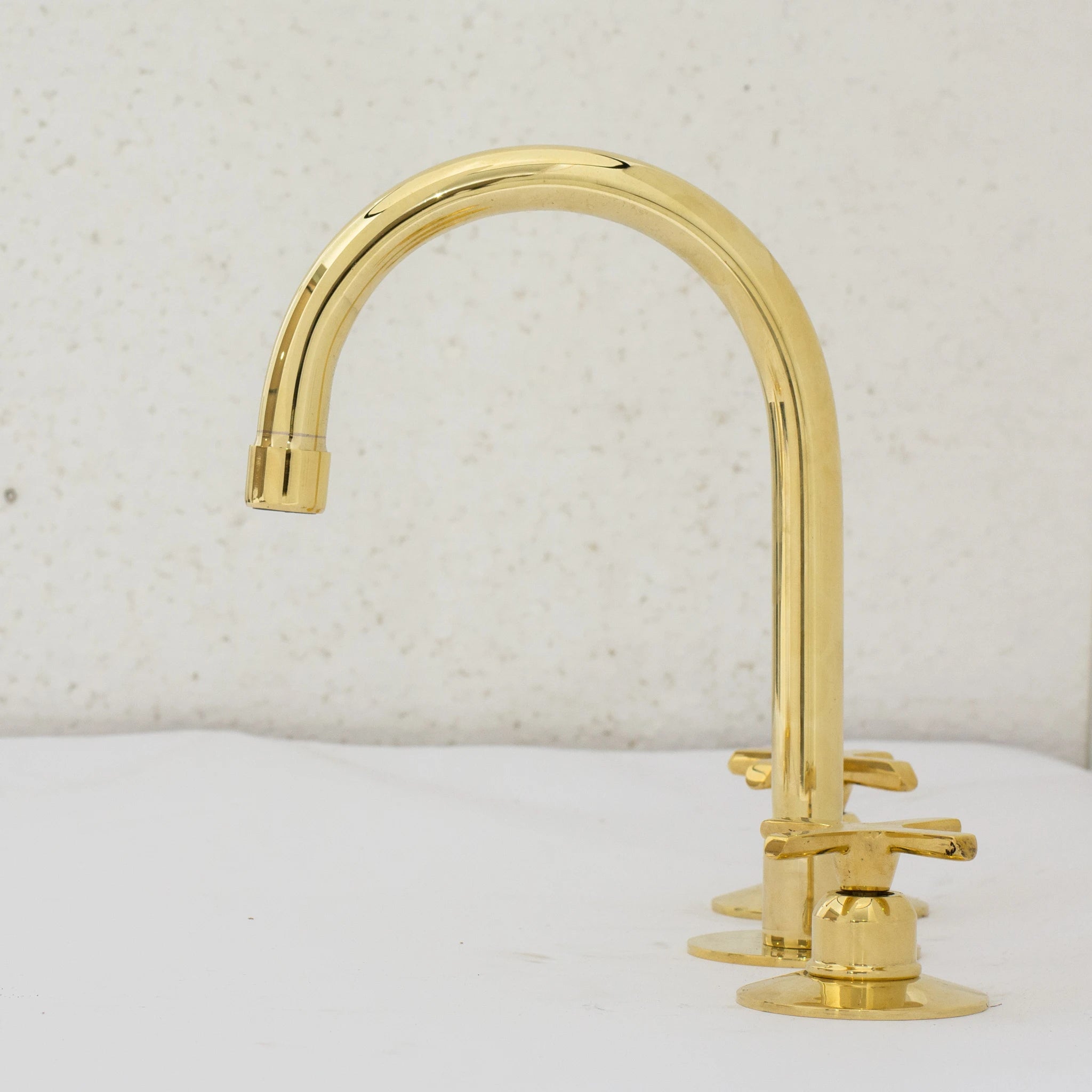 Deck Mounted Unlacquered Brass Faucet, Vanity Sink Faucet, Antique Brass Bathroom Faucet alternate view 16