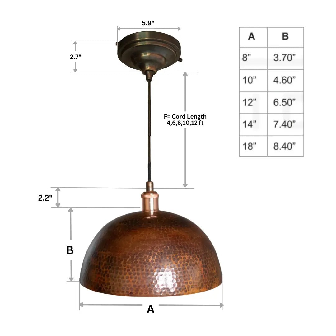 Dome - Oxidized Copper Pendant Light, Kitchen Island alternate view 9