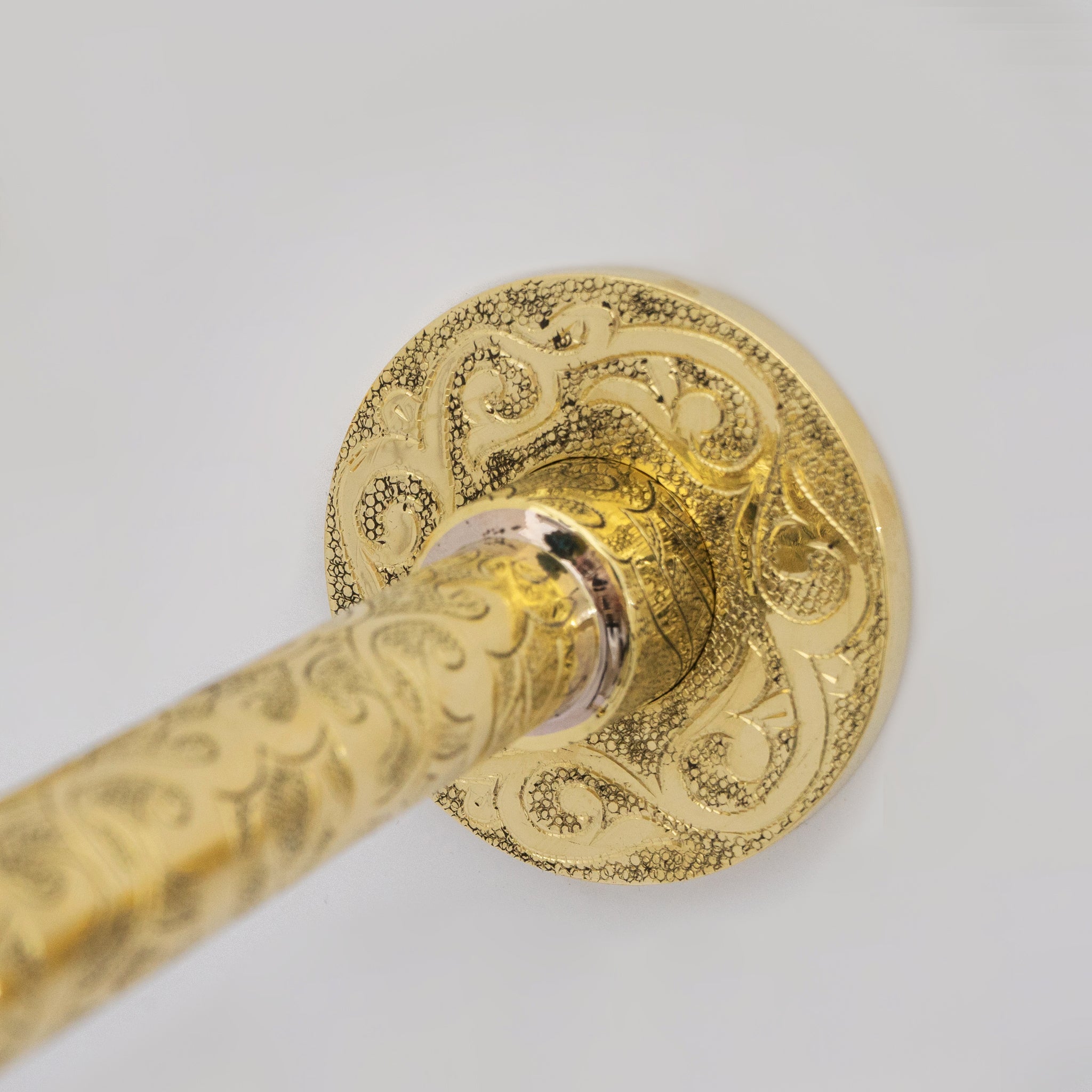 Engraved Solid Brass Built-in Faucet, Unlacquered Bathroom Sink Faucet alternate view 9