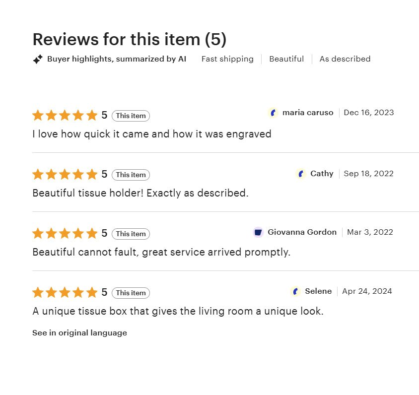 Engraved Solid Brass Rectangular Tissue Box Cover alternate view 7