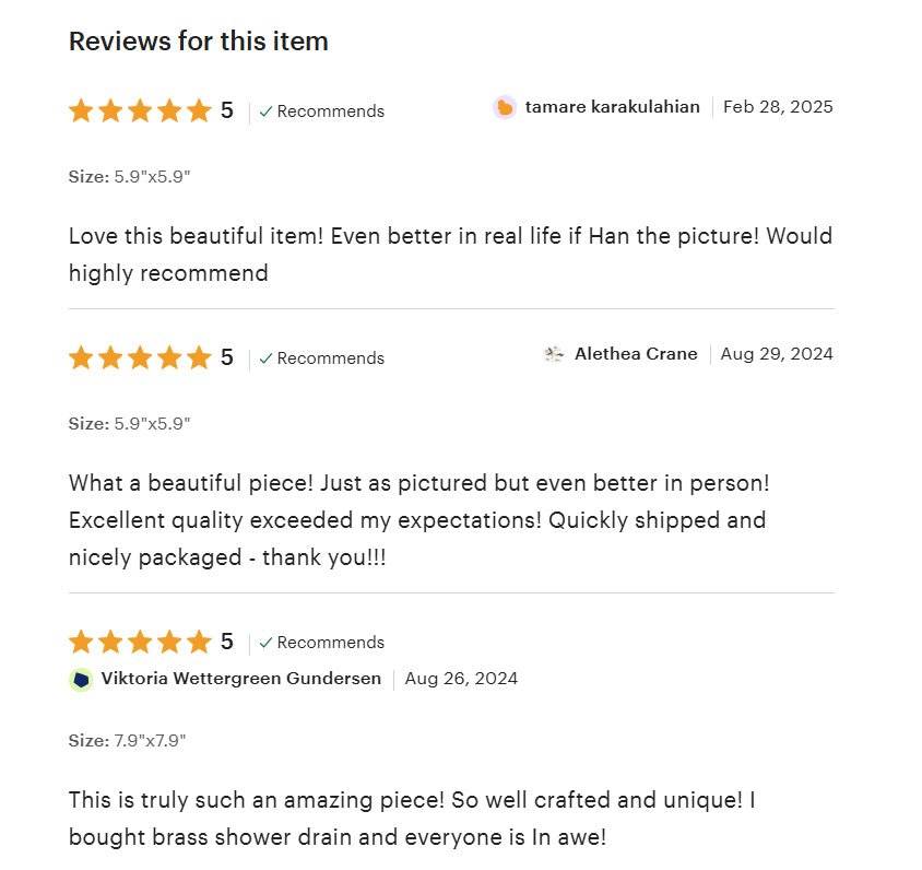 Engraved Traditional Style Brass Floor Drain | Shower floor alternate view 8