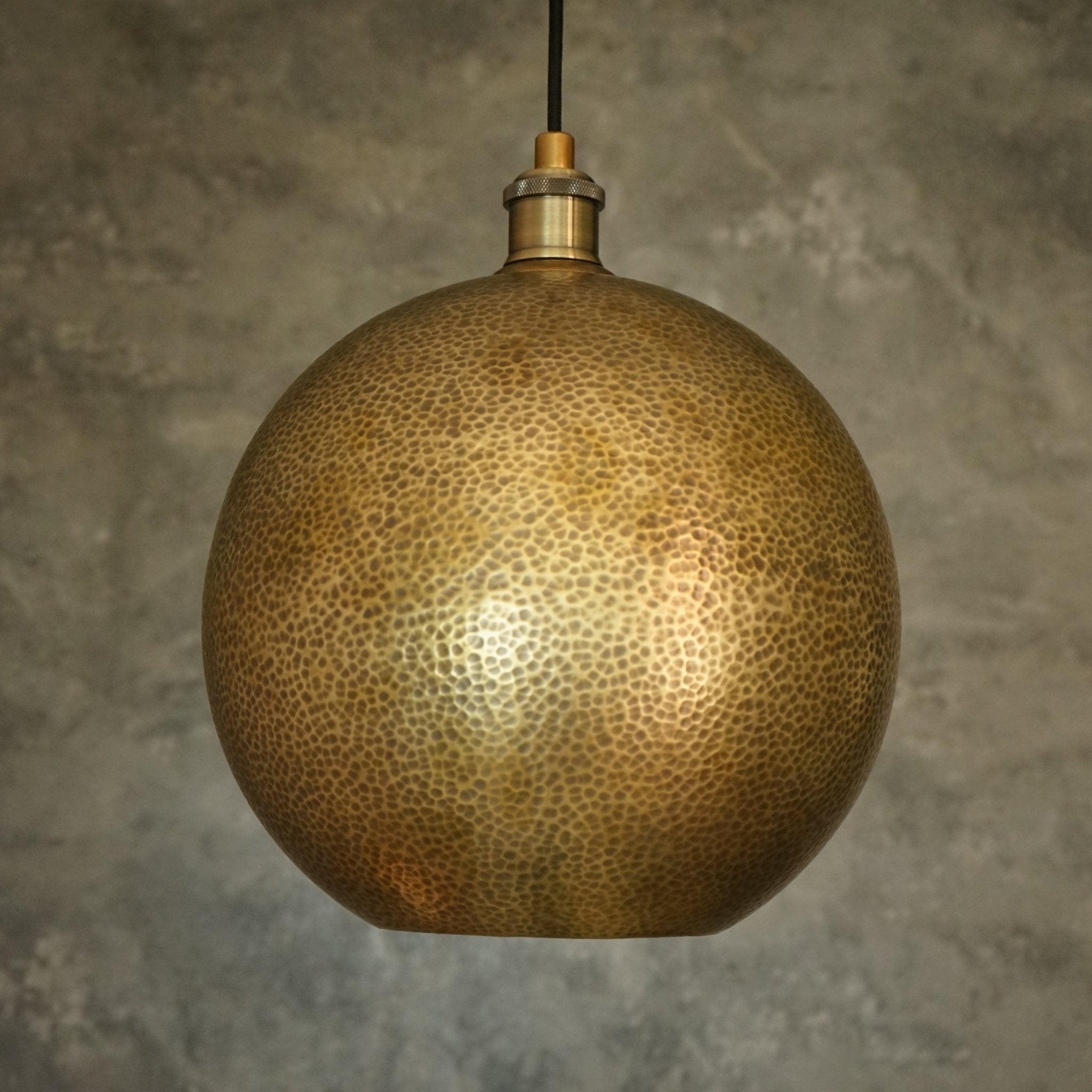 Hammered Brass Ball Pendant Light, Dome Ceiling Light alternate view 4