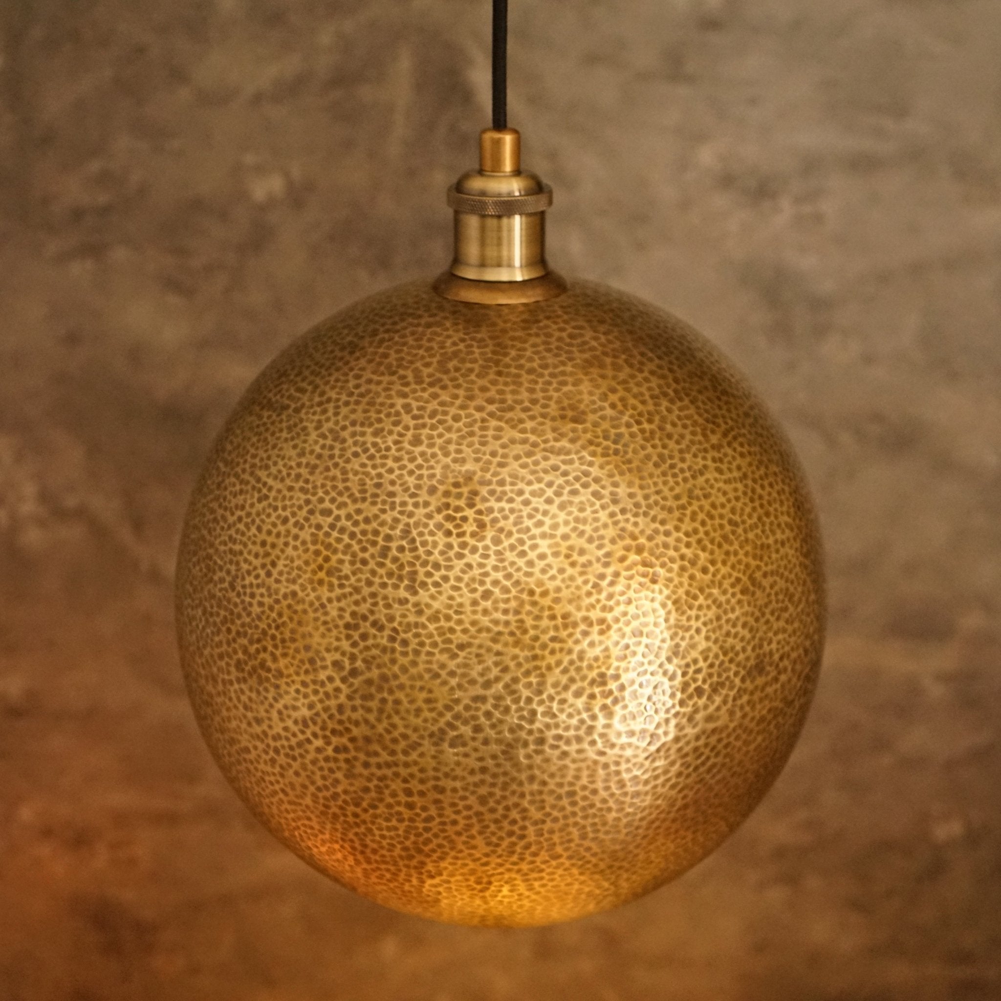 Hammered Brass Ball Pendant Light, Dome Ceiling Light alternate view 5
