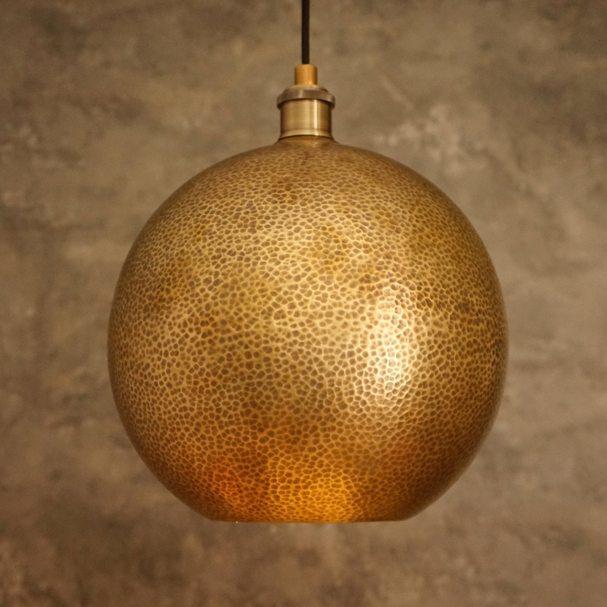 Hammered Brass Ball Pendant Light, Dome Ceiling Light alternate view 6