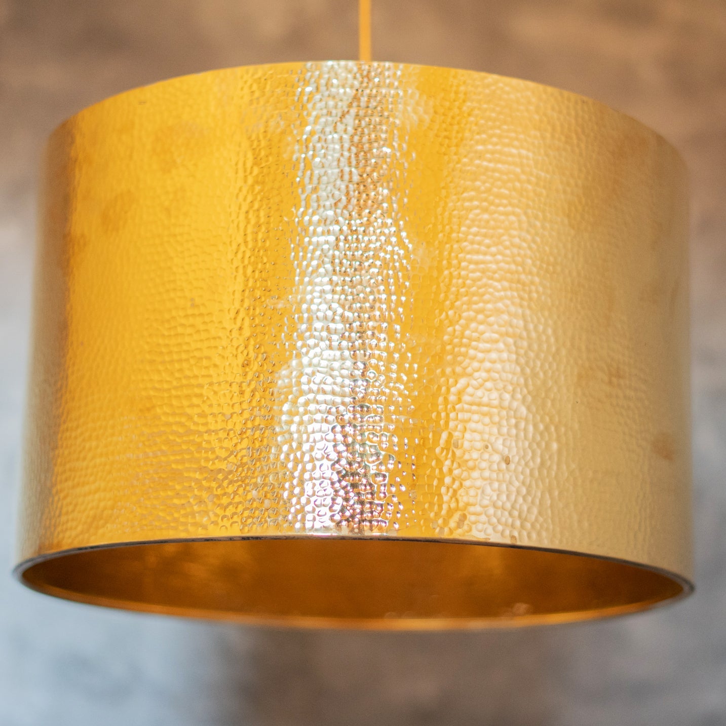 Hammered Brass Cylinder Pendant Light, Unlacquered Brass Pendant Light alternate view 5