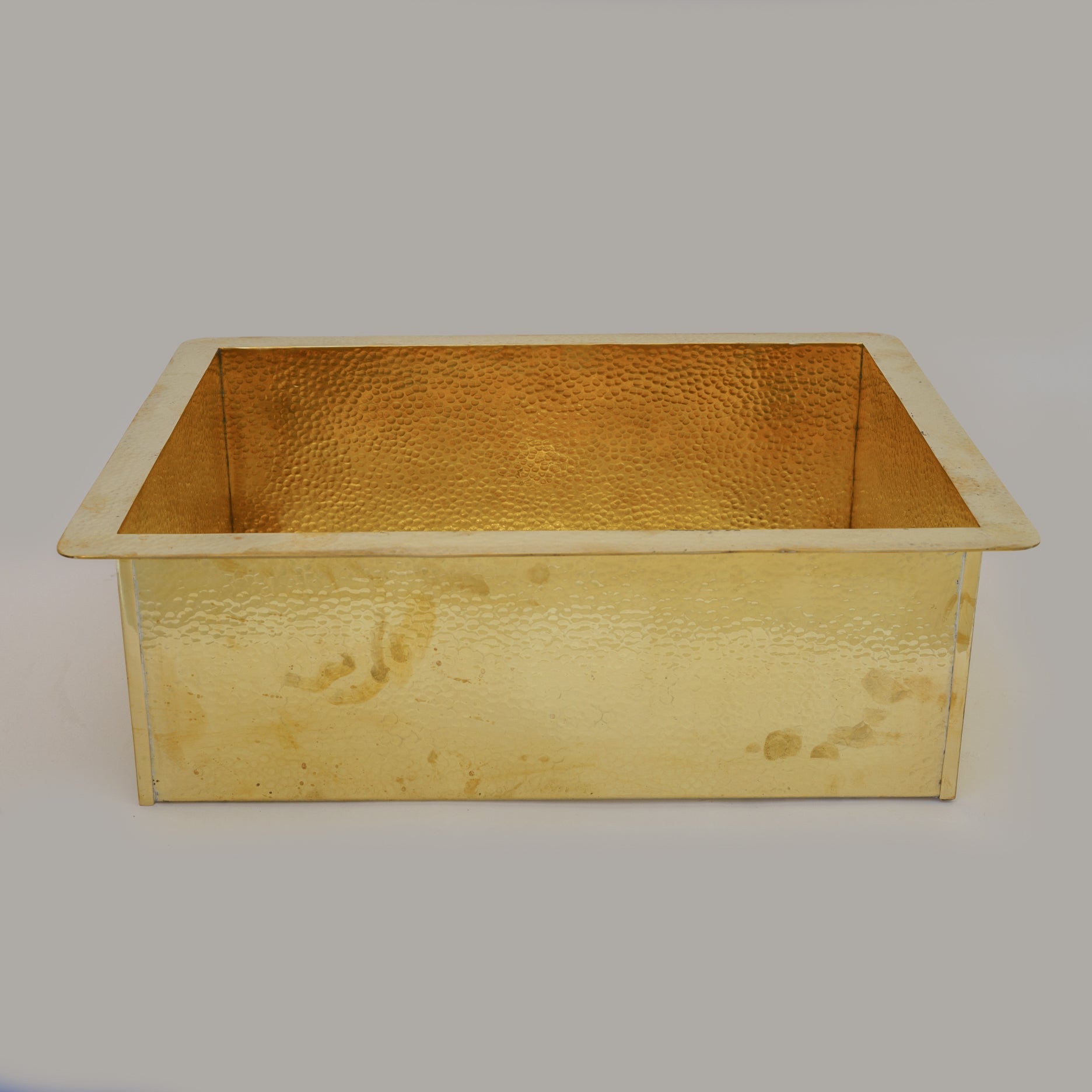 Hammered Brass Kitchen Sink – Rectangular Farmhouse & Kitchen Island Sink alternate view 4