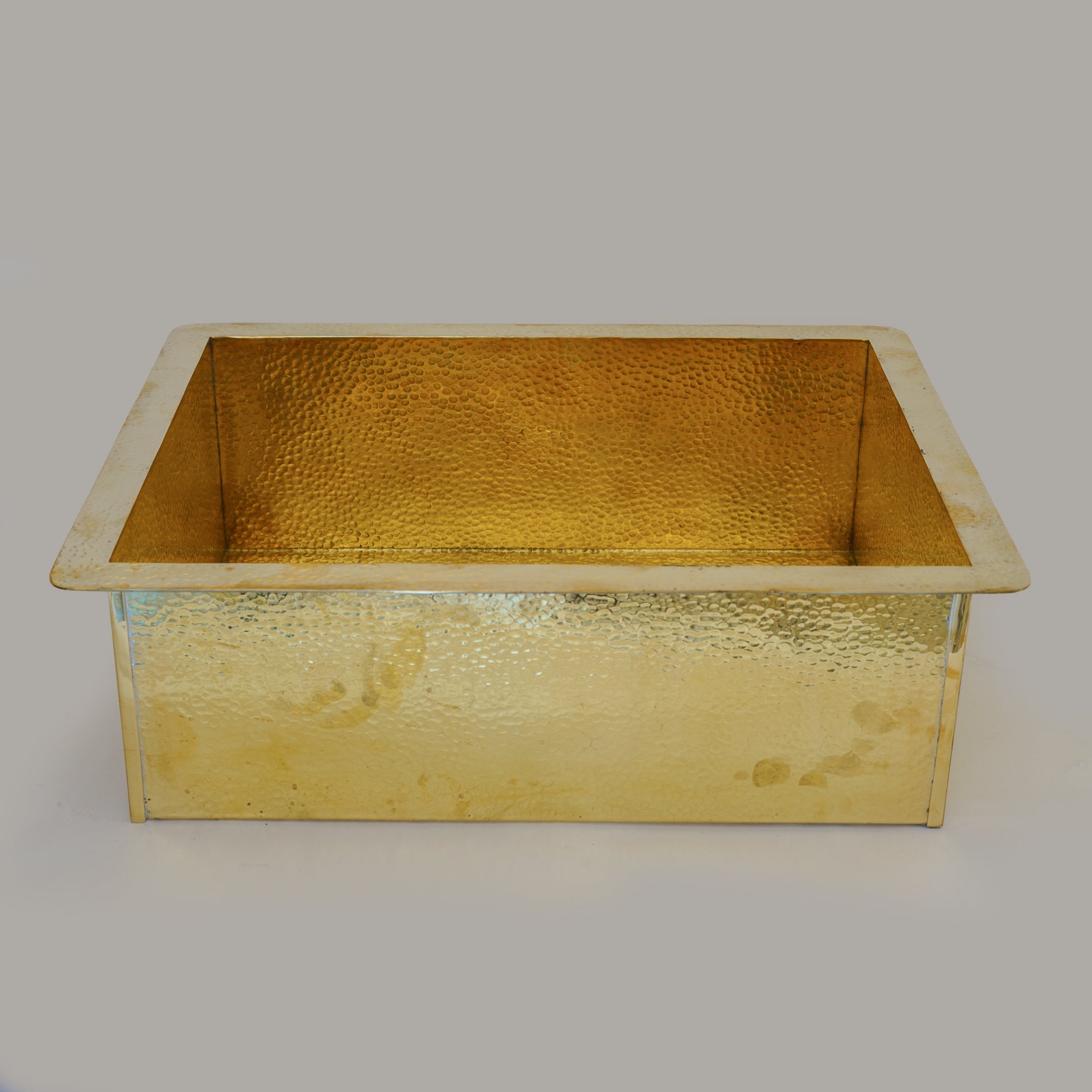 Hammered Brass Kitchen Sink – Rectangular Farmhouse & Kitchen Island Sink alternate view 2