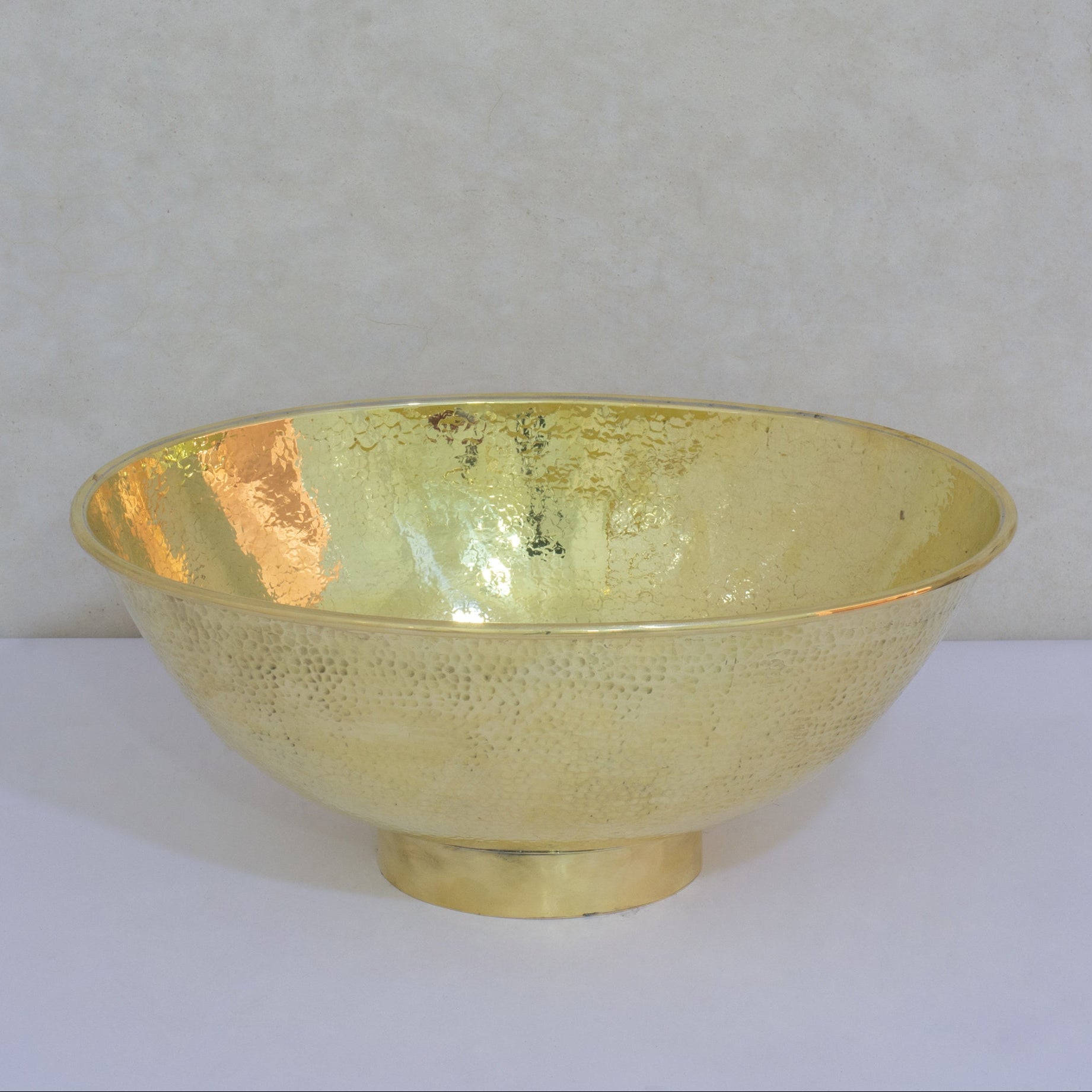 Hammered Brass Oval Vessel Sink | Handmade Bathroom Washbasin alternate view 10