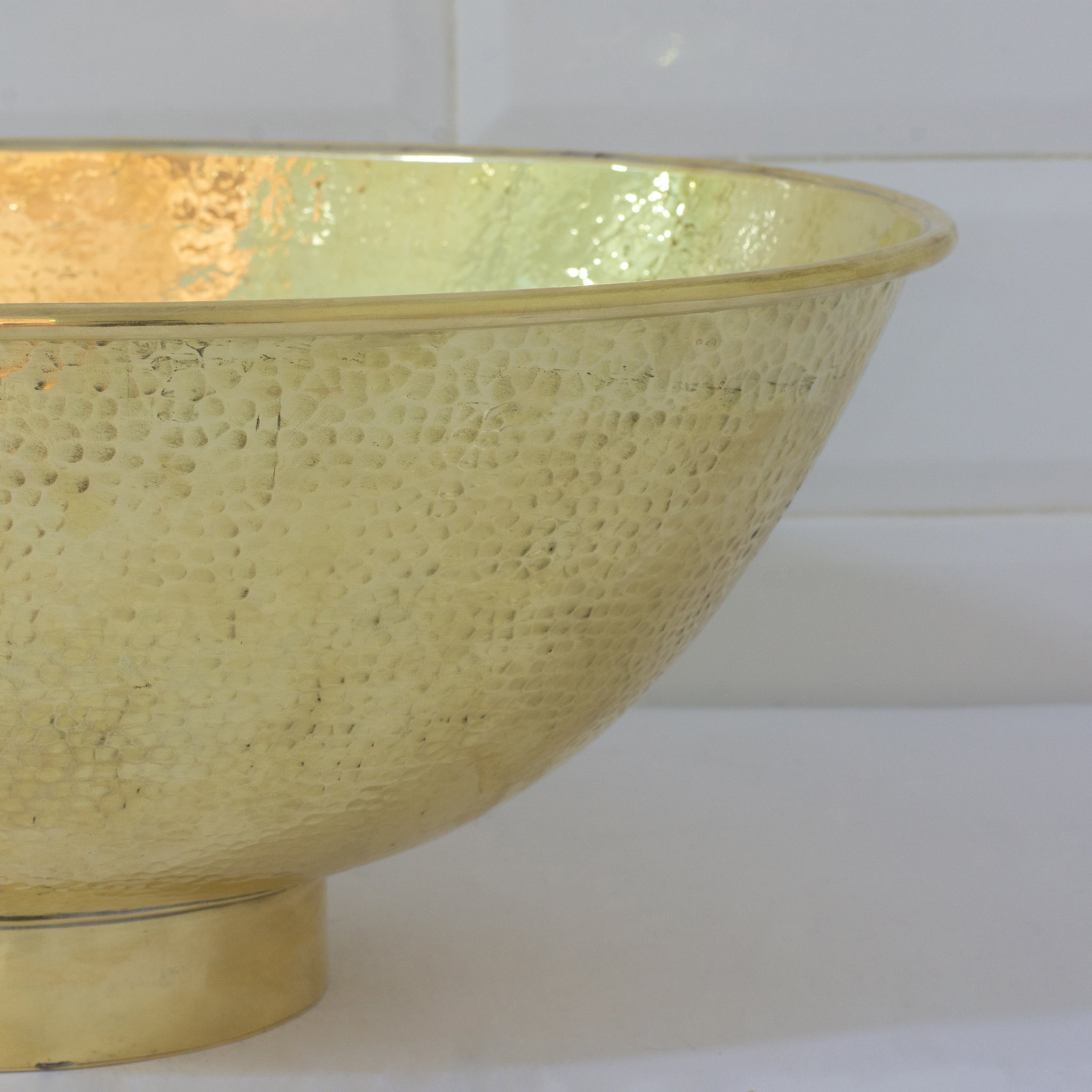 Hammered Brass Oval Vessel Sink | Handmade Bathroom Washbasin alternate view 7
