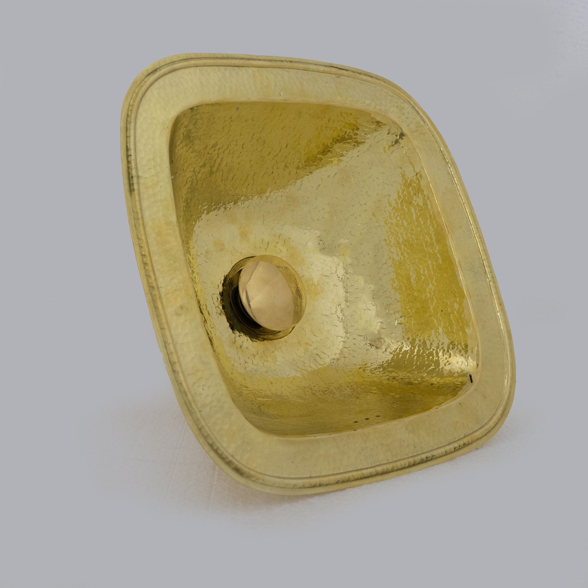 Hammered Brass Sink, Square Drop-in Brass Bathroom Sink, Hammered Antique Brass Sink alternate view 4