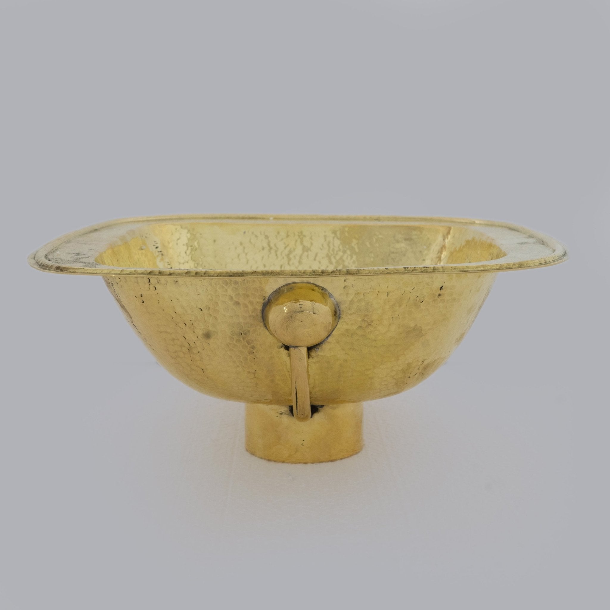 Hammered Brass Sink, Square Drop-in Brass Bathroom Sink, Hammered Antique Brass Sink alternate view 5