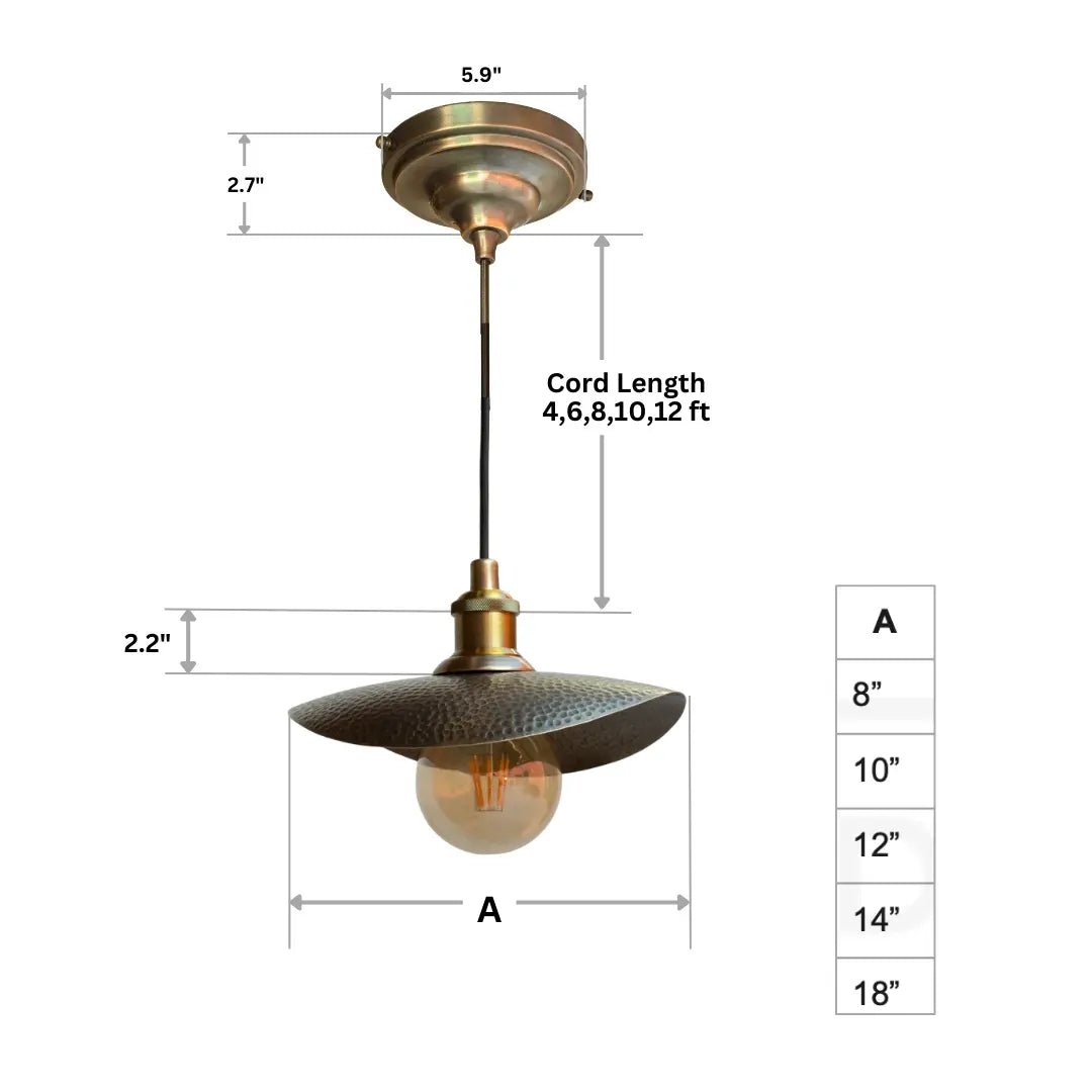 Hammered Bronze Finish Curved Plate Pendant Light, Solid Brass Ceiling Light, Leaf Pendant Light Bronze alternate view 6