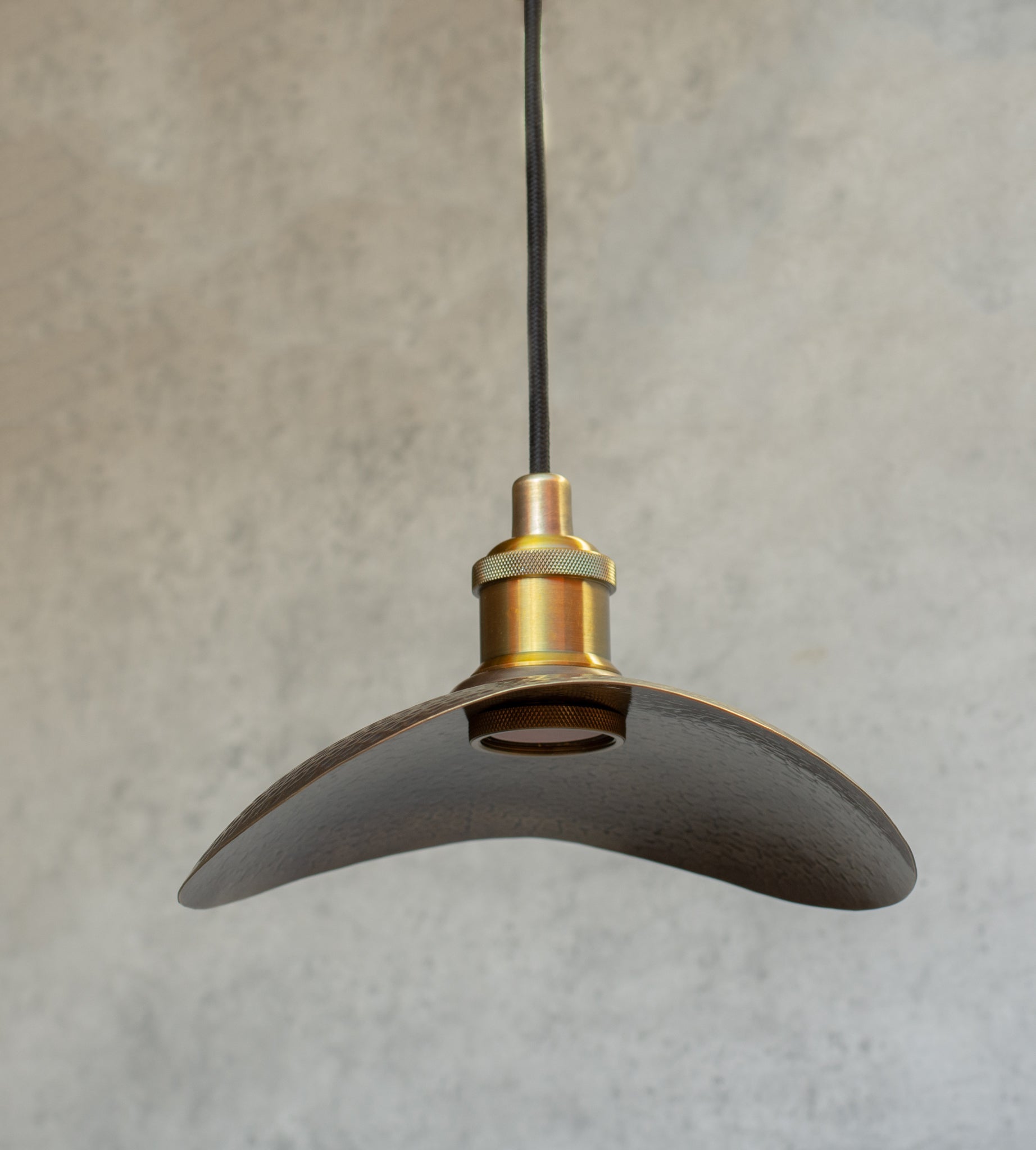 Hammered Bronze Finish Curved Plate Pendant Light, Solid Brass Ceiling Light, Leaf Pendant Light Bronze alternate view 4