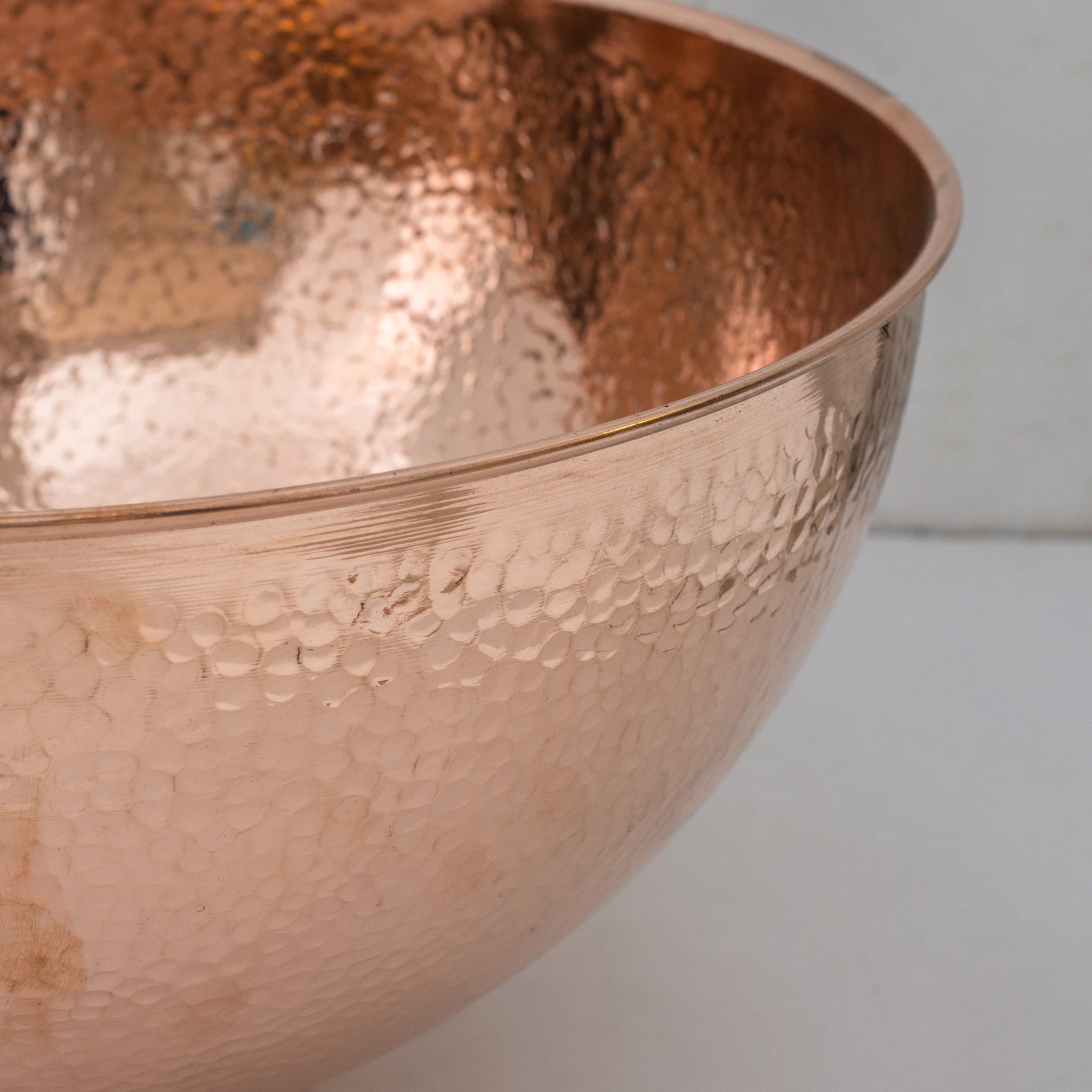 Hammered Copper Vessel Sink, Solid Copper Bathroom Washbasin, Round Sink Copper alternate view 5