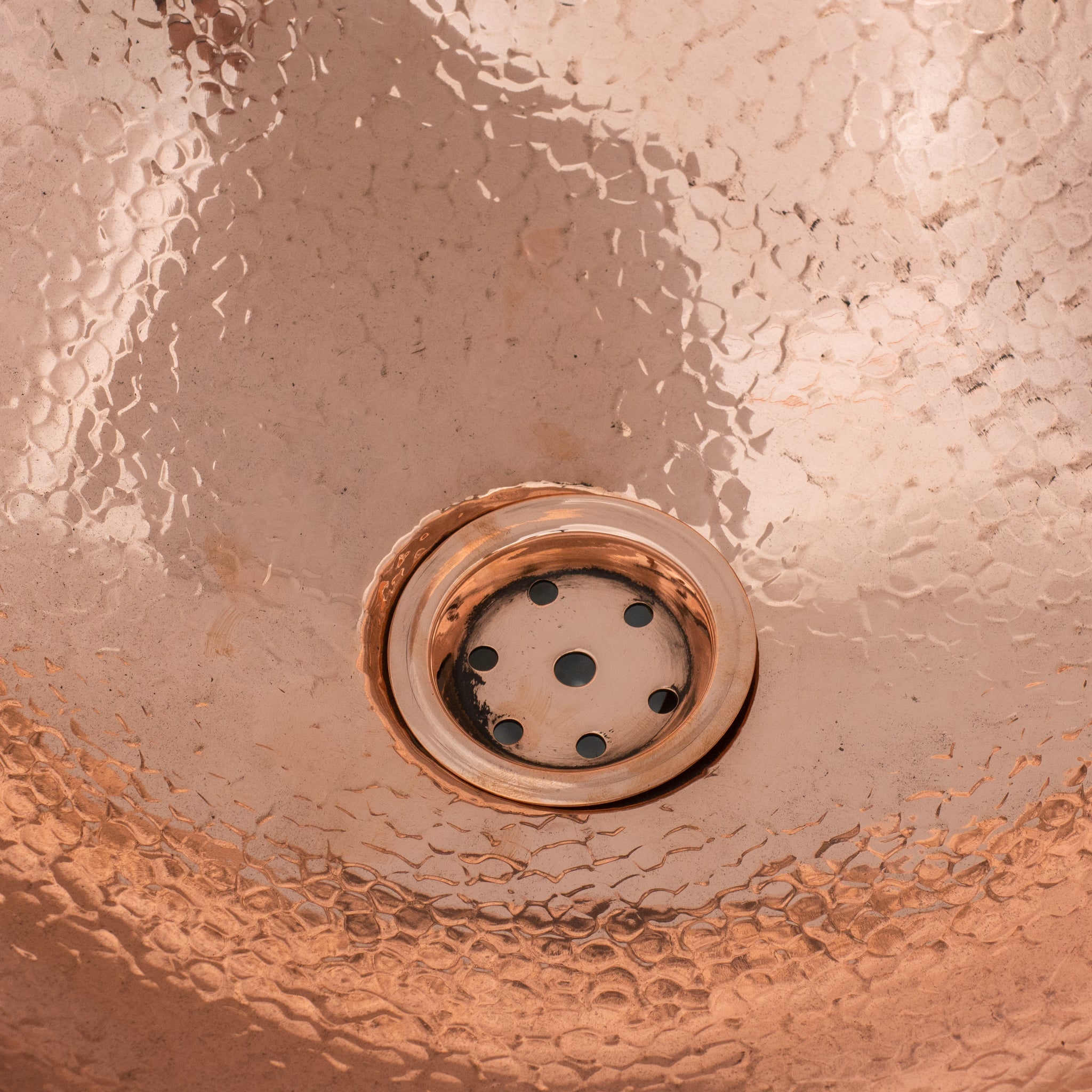 Hammered Copper Vessel Sink, Solid Copper Bathroom Washbasin, Round Sink Copper alternate view 6