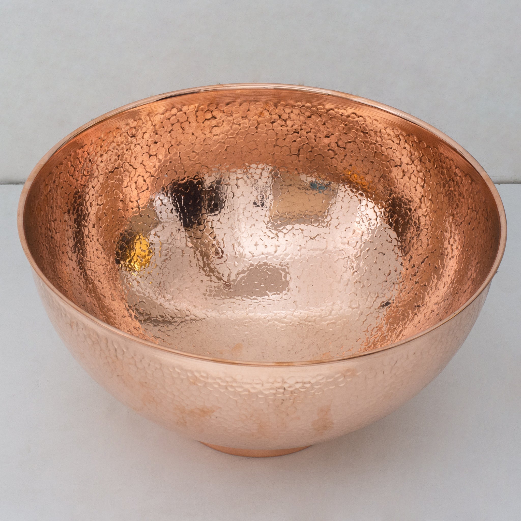 Hammered Copper Vessel Sink, Solid Copper Bathroom Washbasin, Round Sink Copper alternate view 4