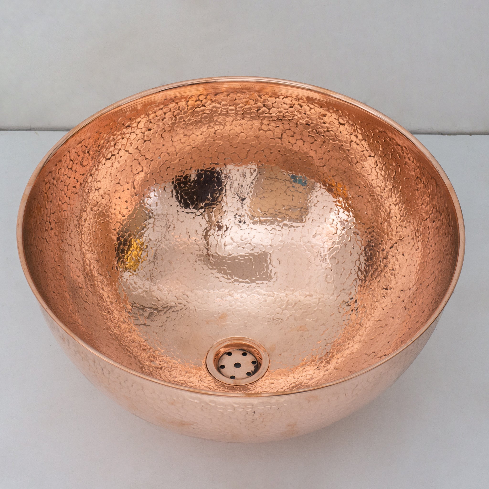 Hammered Copper Vessel Sink, Solid Copper Bathroom Washbasin, Round Sink Copper alternate view 2