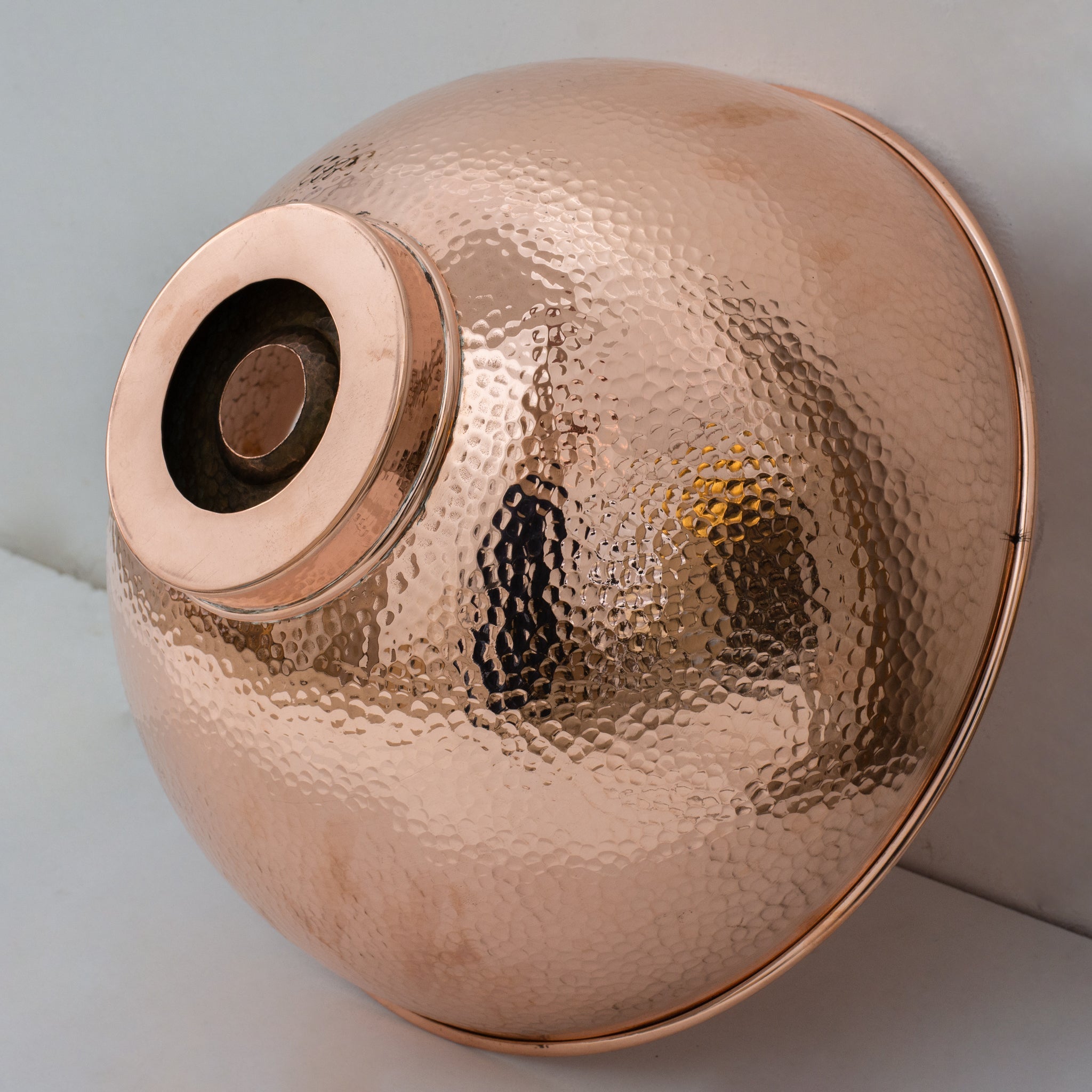 Hammered Copper Vessel Sink, Solid Copper Bathroom Washbasin, Round Sink Copper alternate view 3