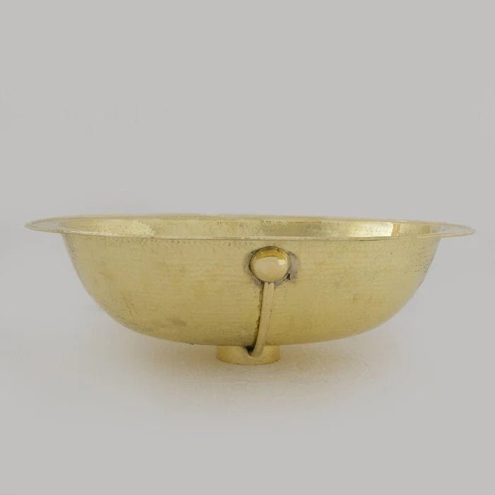 Hammered Oval Brass Sink, Drop-in Brass Bathroom Sink, Antique Brass Sink alternate view 3