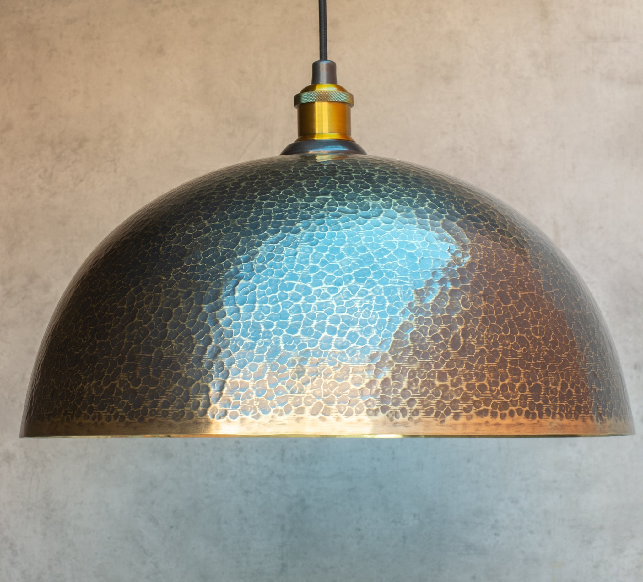 Hammered Pendant Light, Brass Dome Ceiling Light, Kitchen Island Hanging Light Fixture alternate view 3