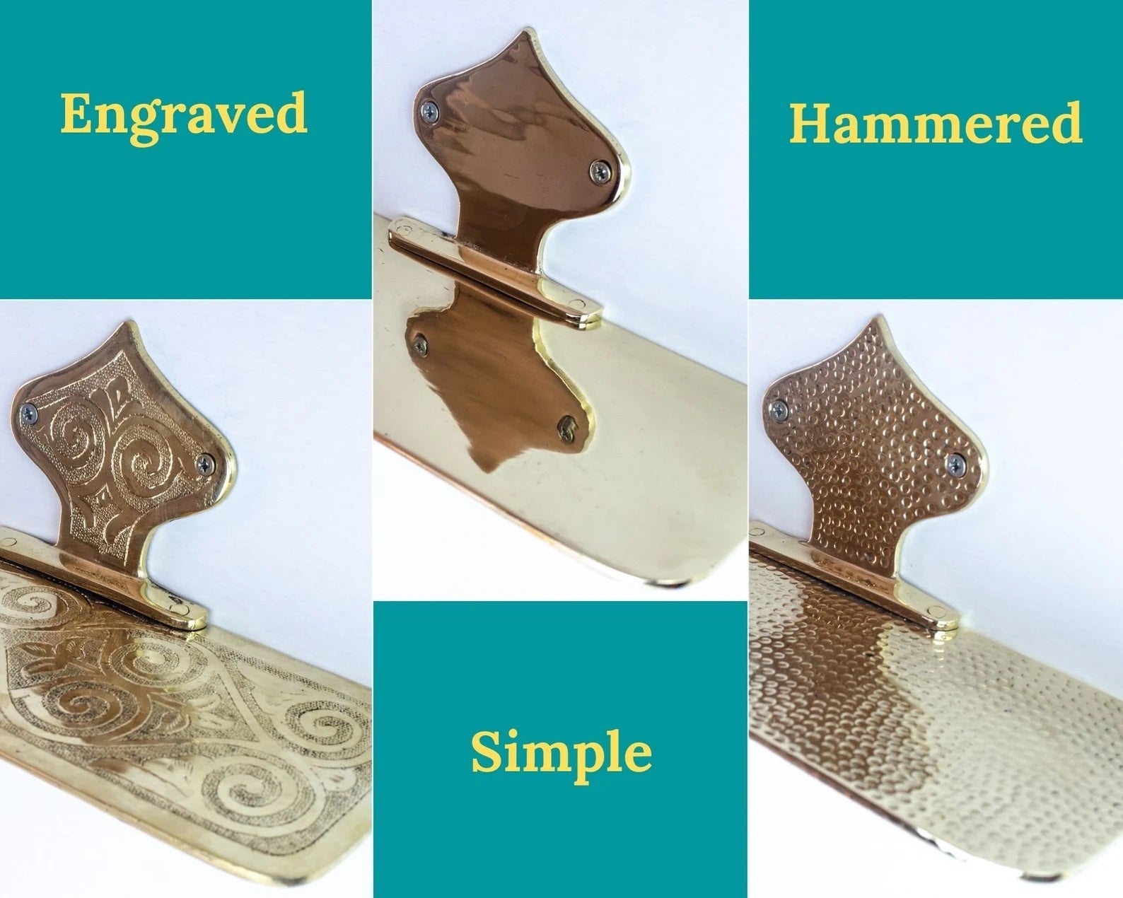 Hammered Solid Brass Floating Shelf, Bathroom Bottle Holder, Wall Mount Shelf Brass alternate view 10