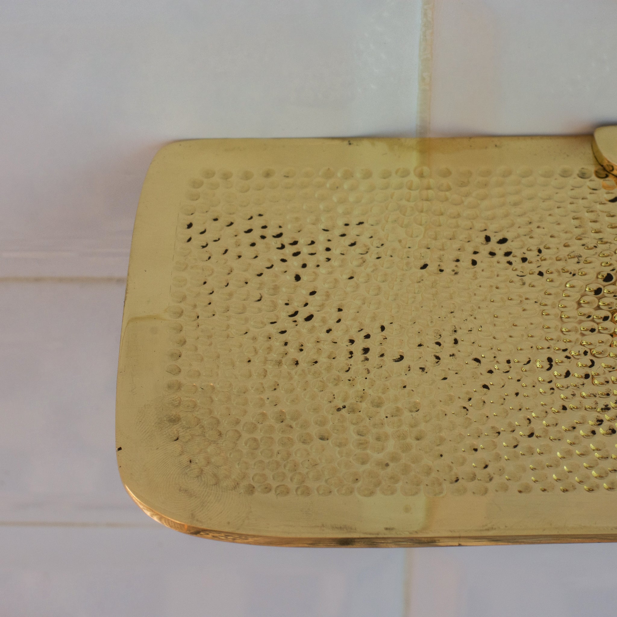 Hammered Solid Brass Floating Shelf, Bathroom Bottle Holder, Wall Mount Shelf Brass alternate view 6