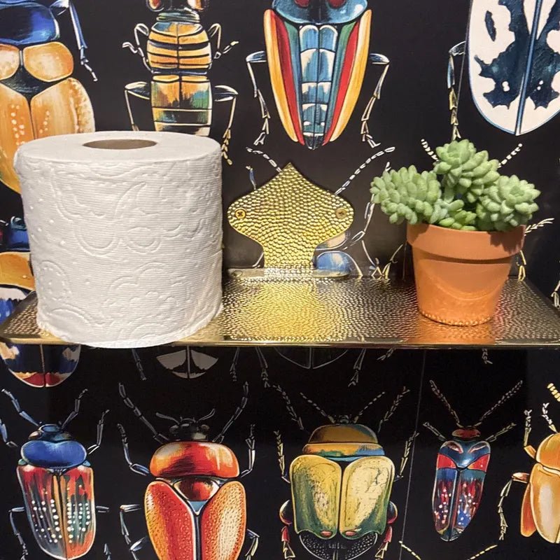 Hammered Solid Brass Floating Shelf, Bathroom Bottle Holder, Wall Mount Shelf Brass alternate view 4