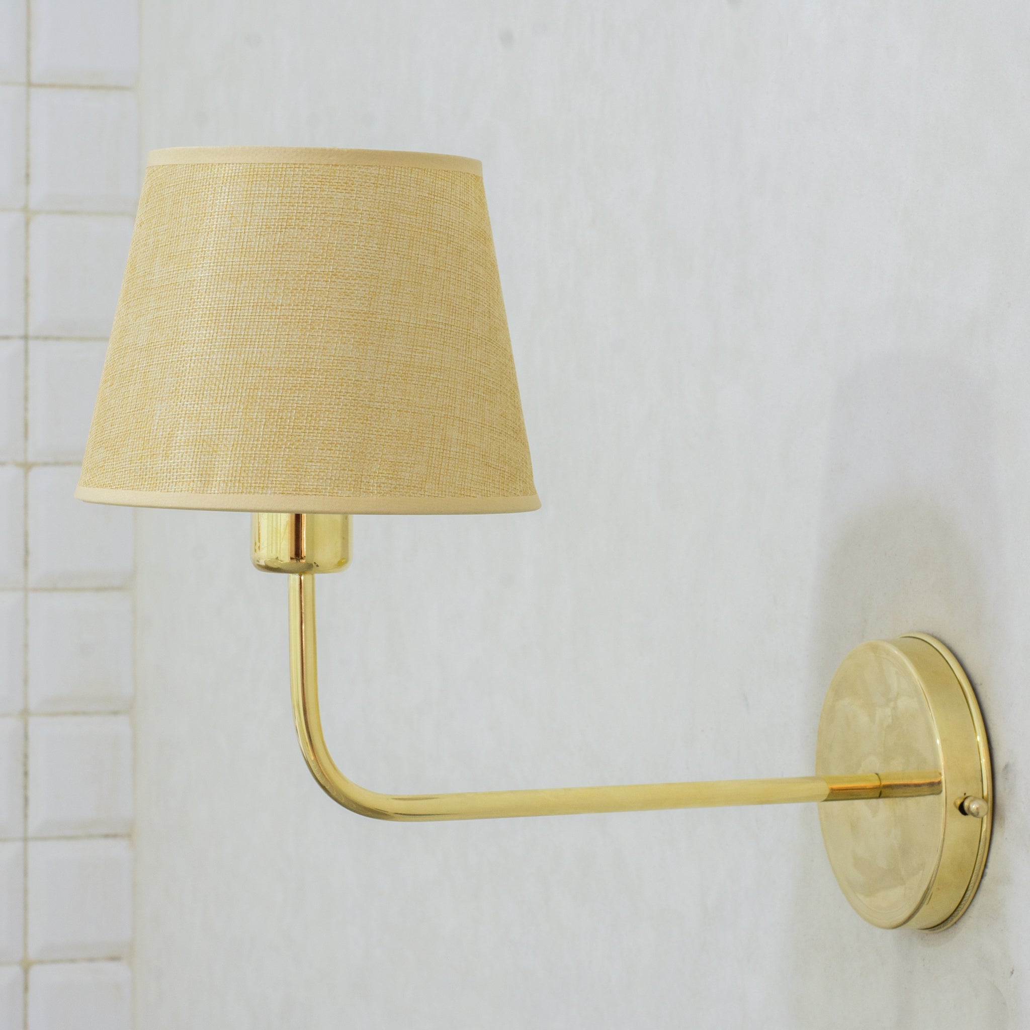 Handcrafted Brass Wall Sconce, Wall Light With Tissue Cover, Living Room Wall Light, Indoor Wall Lamp alternate view 4