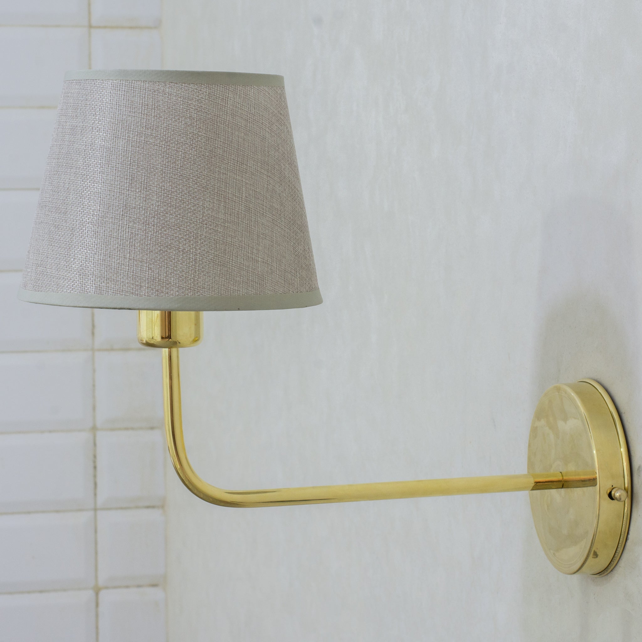 Handcrafted Brass Wall Sconce, Wall Light With Tissue Cover, Living Room Wall Light, Indoor Wall Lamp alternate view 3
