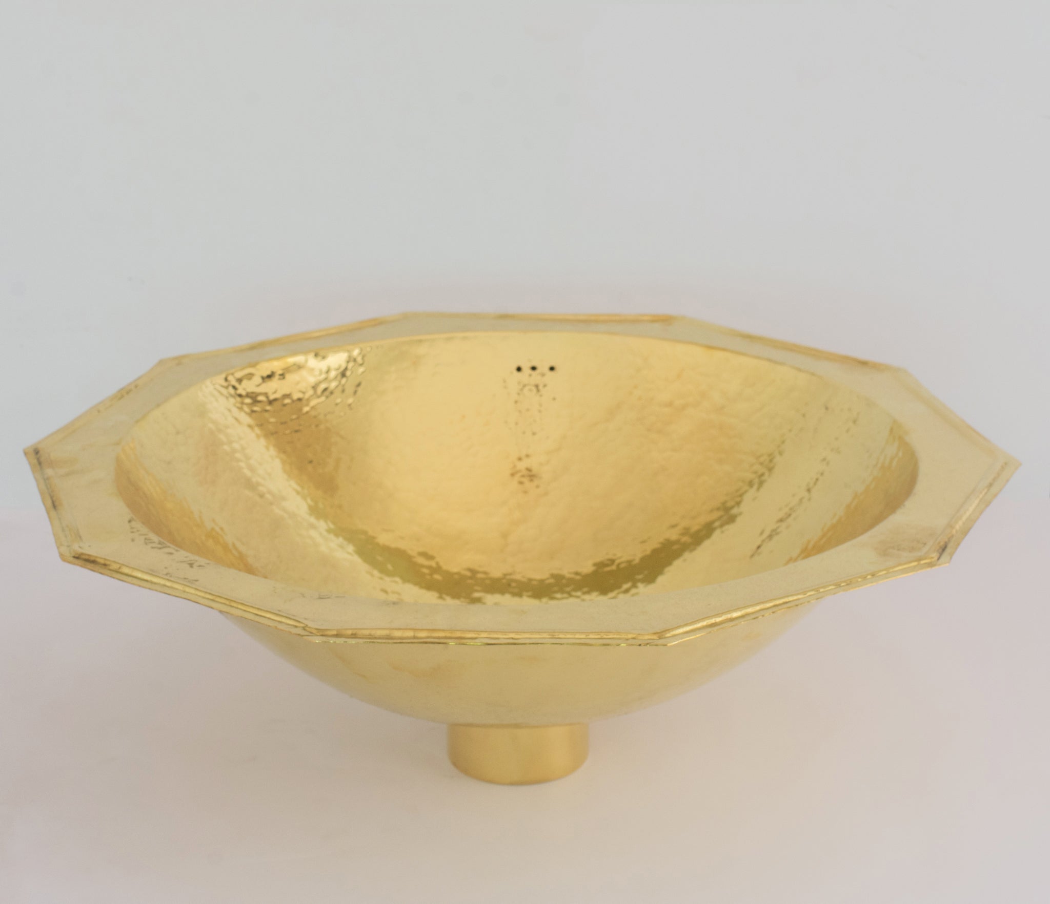 Handcrafted Decagon Solid Brass Hammered Sink | Drop-In alternate view 5