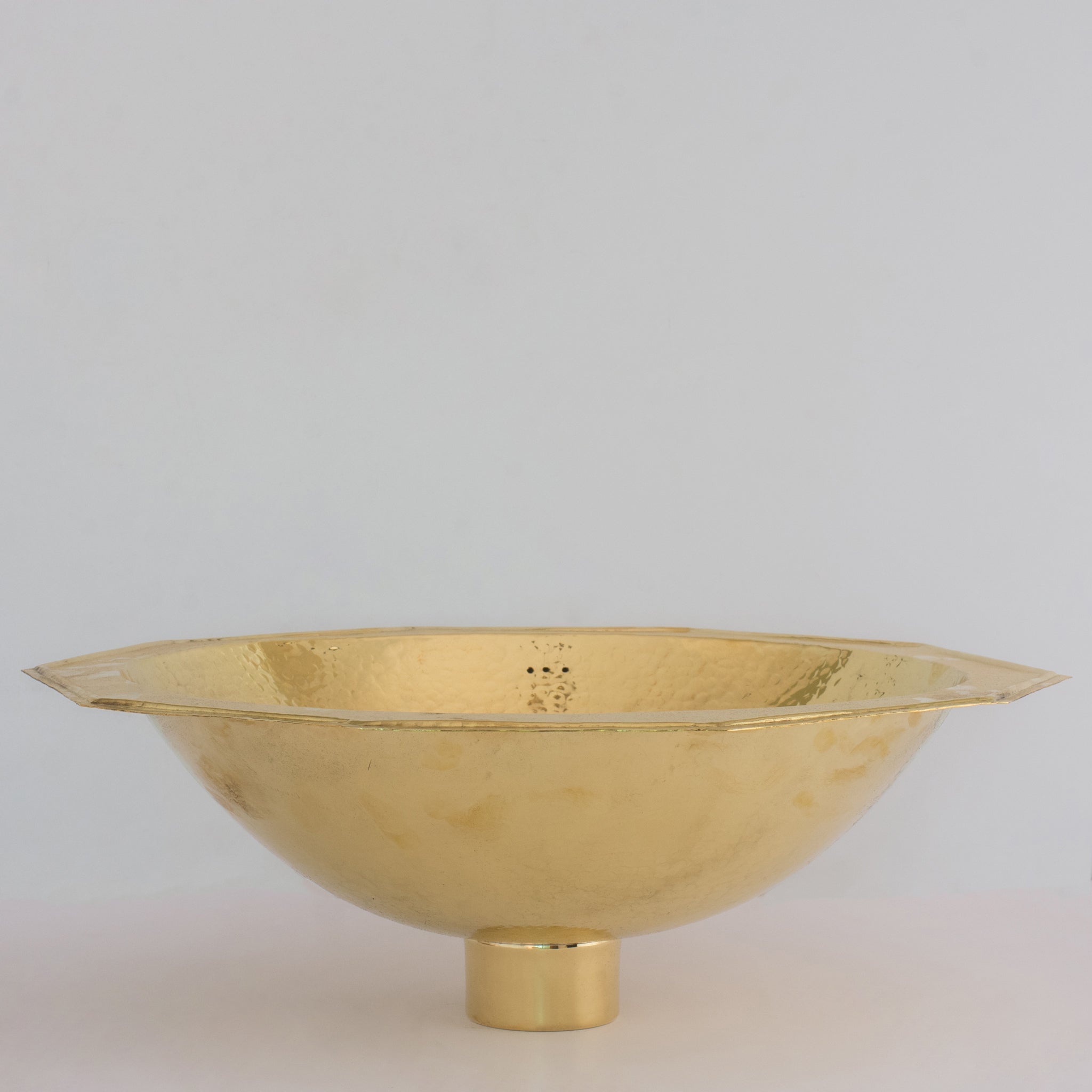Handcrafted Decagon Solid Brass Hammered Sink | Drop-In alternate view 3