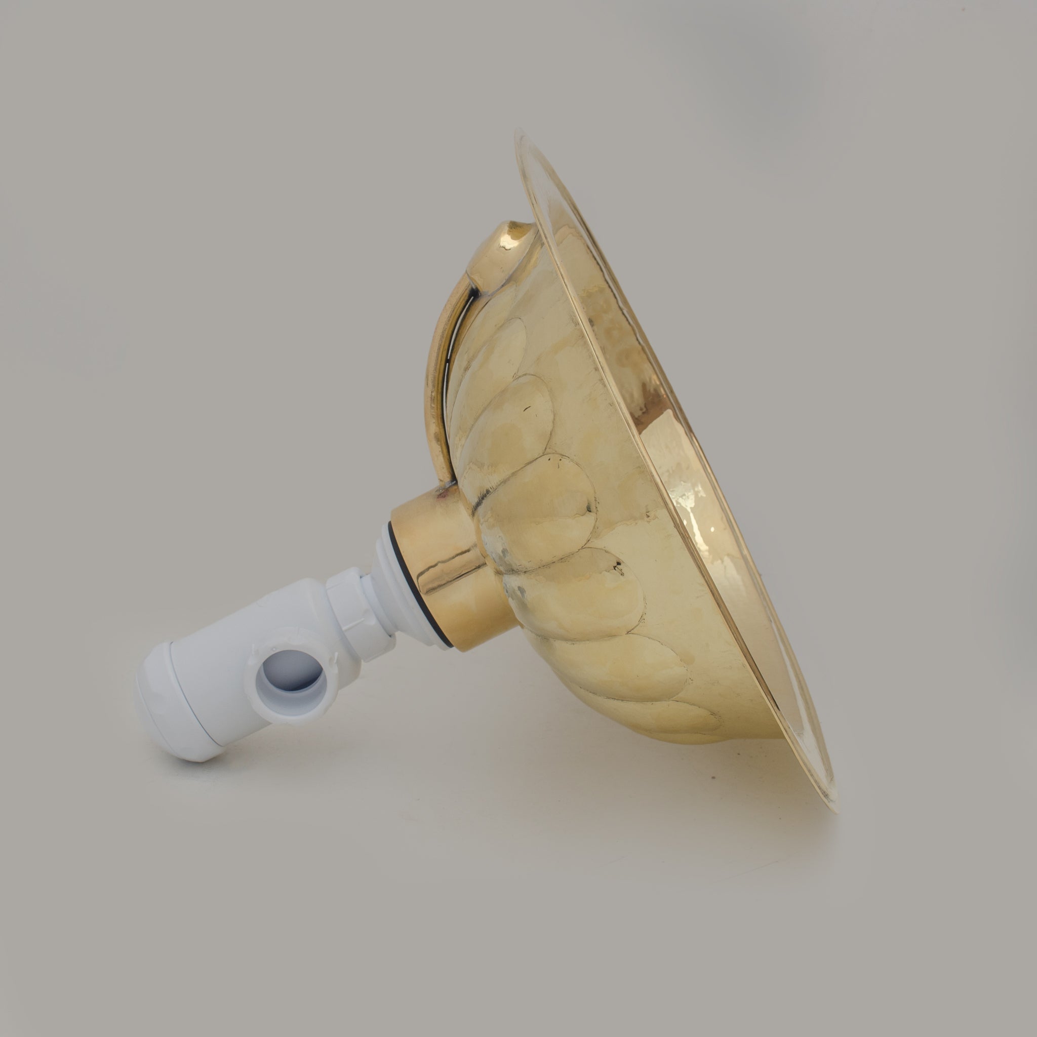 Handcrafted Petal Etched Oval Solid Brass Sink, Drop In Customizable Brass Kitchen Sink alternate view 6