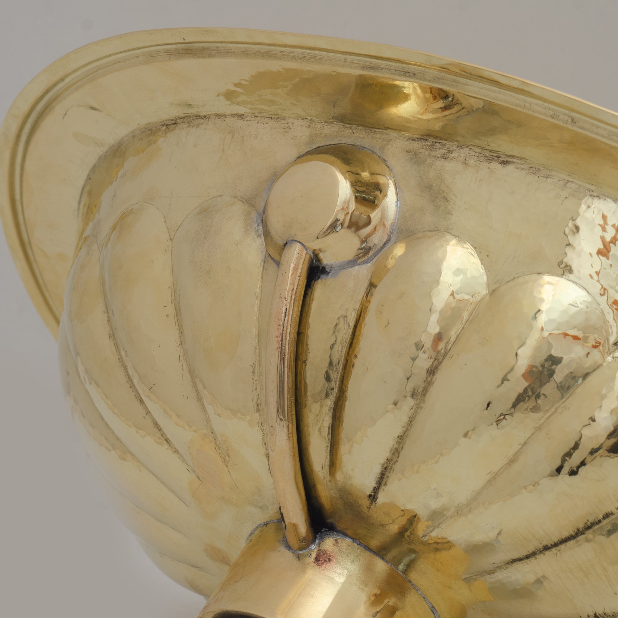 Handcrafted Petal Etched Oval Solid Brass Sink, Drop In Customizable Brass Kitchen Sink alternate view 4