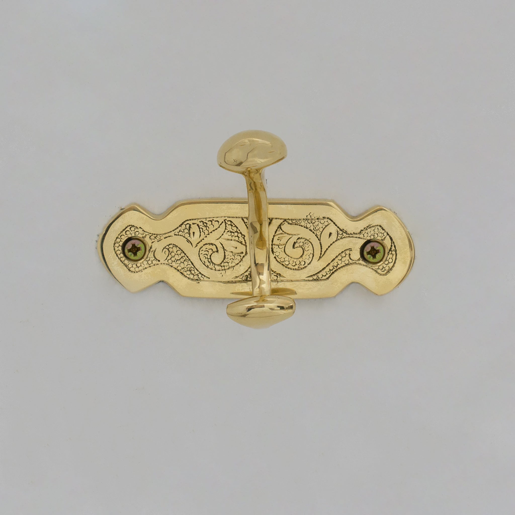 Handcrafted Single Hook, Engraved Wall Hook, Brass Coat Hook, Clothes Hooks alternate view 2