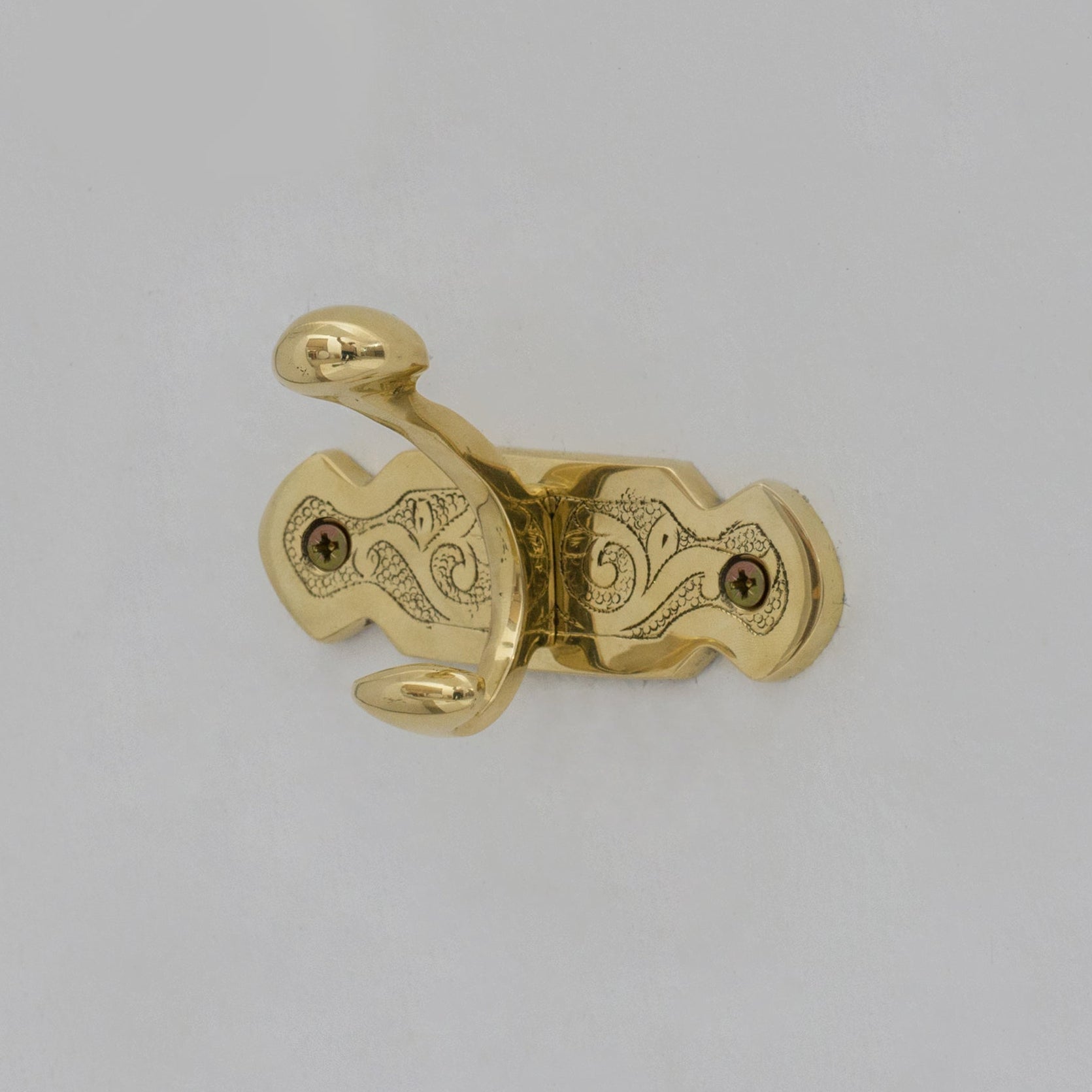 Handcrafted Single Hook, Engraved Wall Hook, Brass Coat Hook, Clothes Hooks alternate view 4