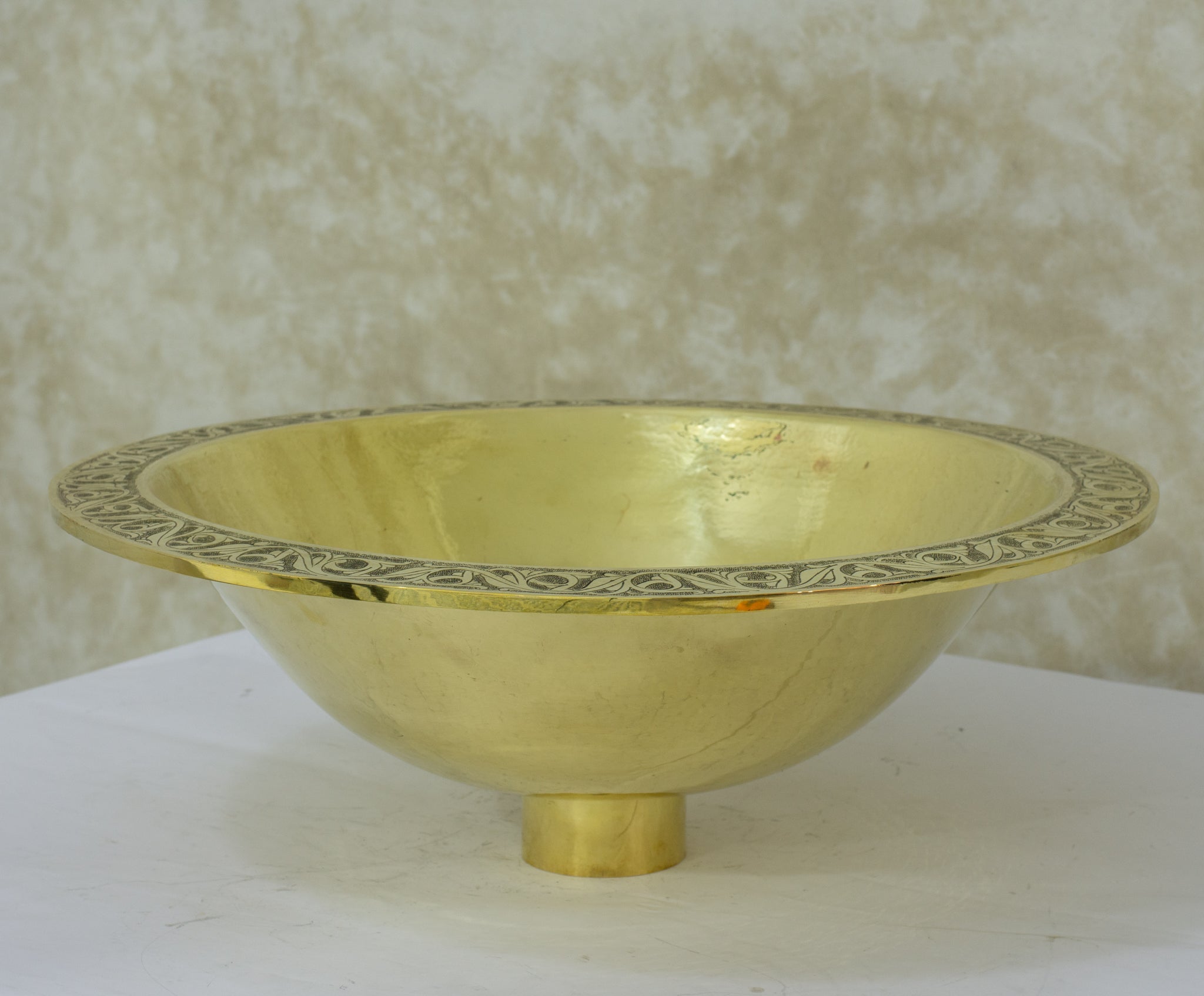 Handcrafted Solid Brass Drop-in Sink, Bathroom Sink, Round Sink, Drop-in Basin Sink alternate view 4