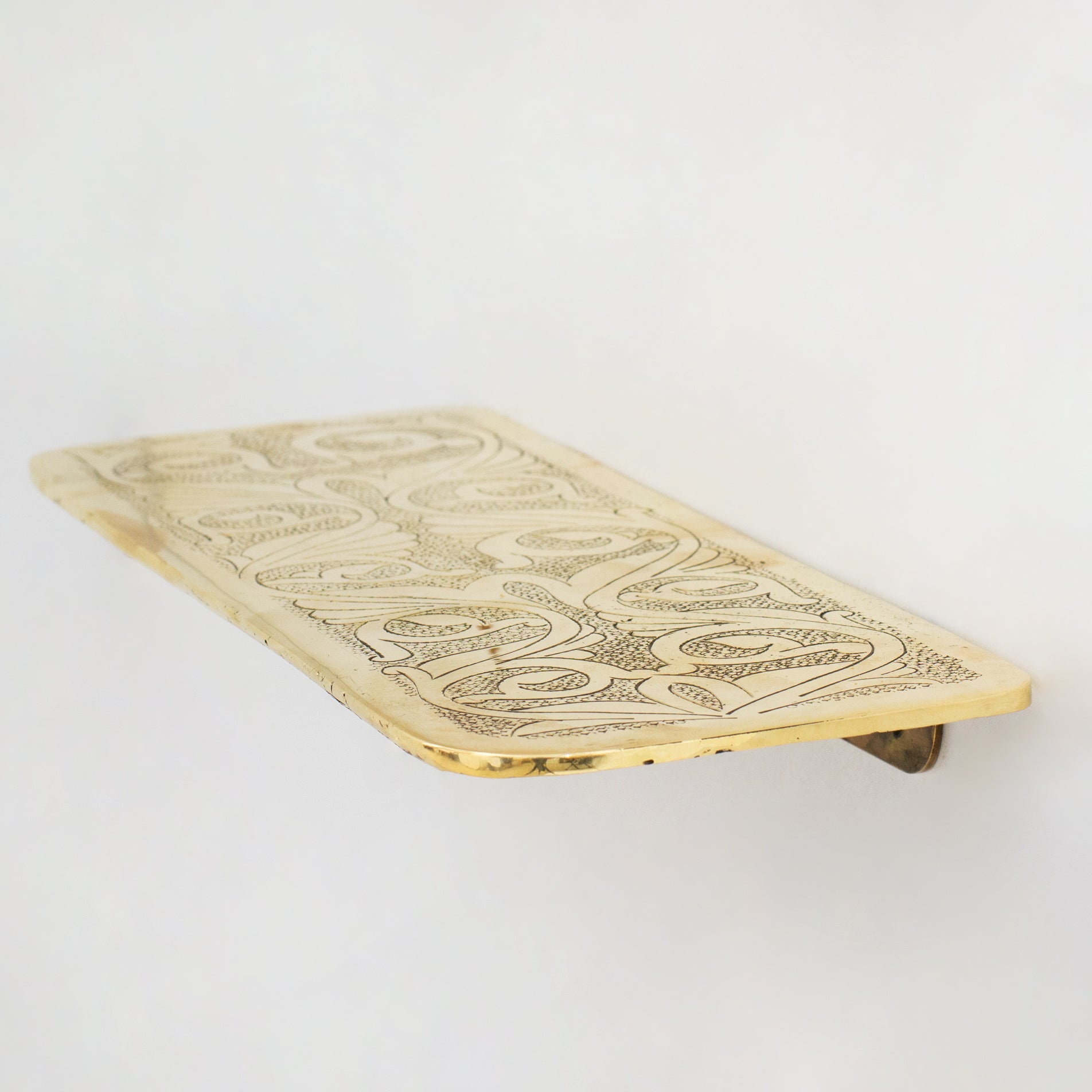 Handcrafted Solid Brass Floating Shelf, Bathroom Shelf Brass, Wall Mount Bathroom Soap Holder alternate view 5