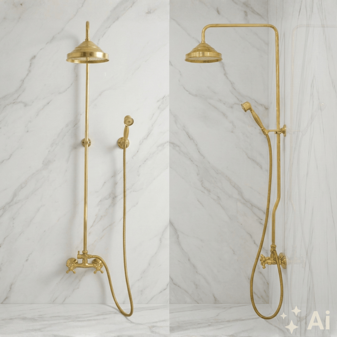 Heritage - Unlacquered Brass Exposed Shower System With Handheld alternate view 2